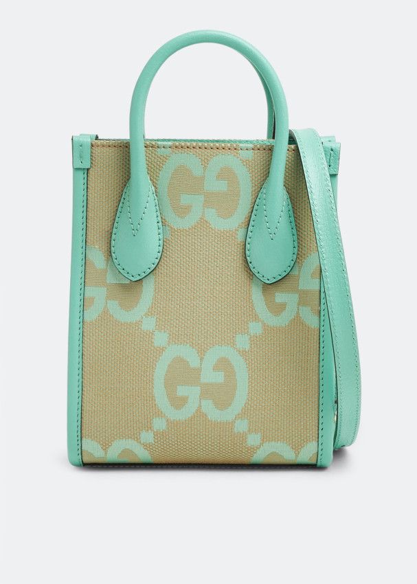 Gucci o1s1wg110125 Size: OS / Jumbo GG Mini Tote Bag Beige/Green Size ONE SIZE - 1 Thumbnail