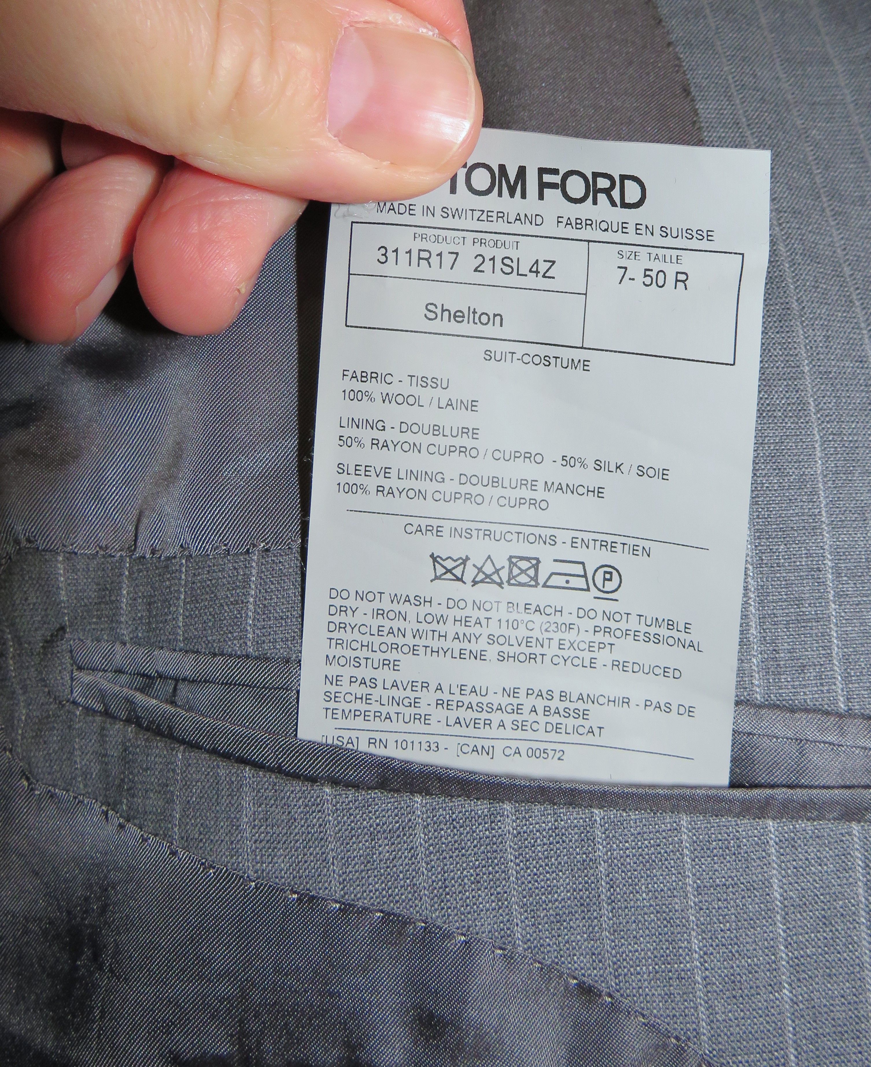 Tom Ford Shelton Gray Stripe Current Two Button Suit 40R Size 40R - 3 Thumbnail