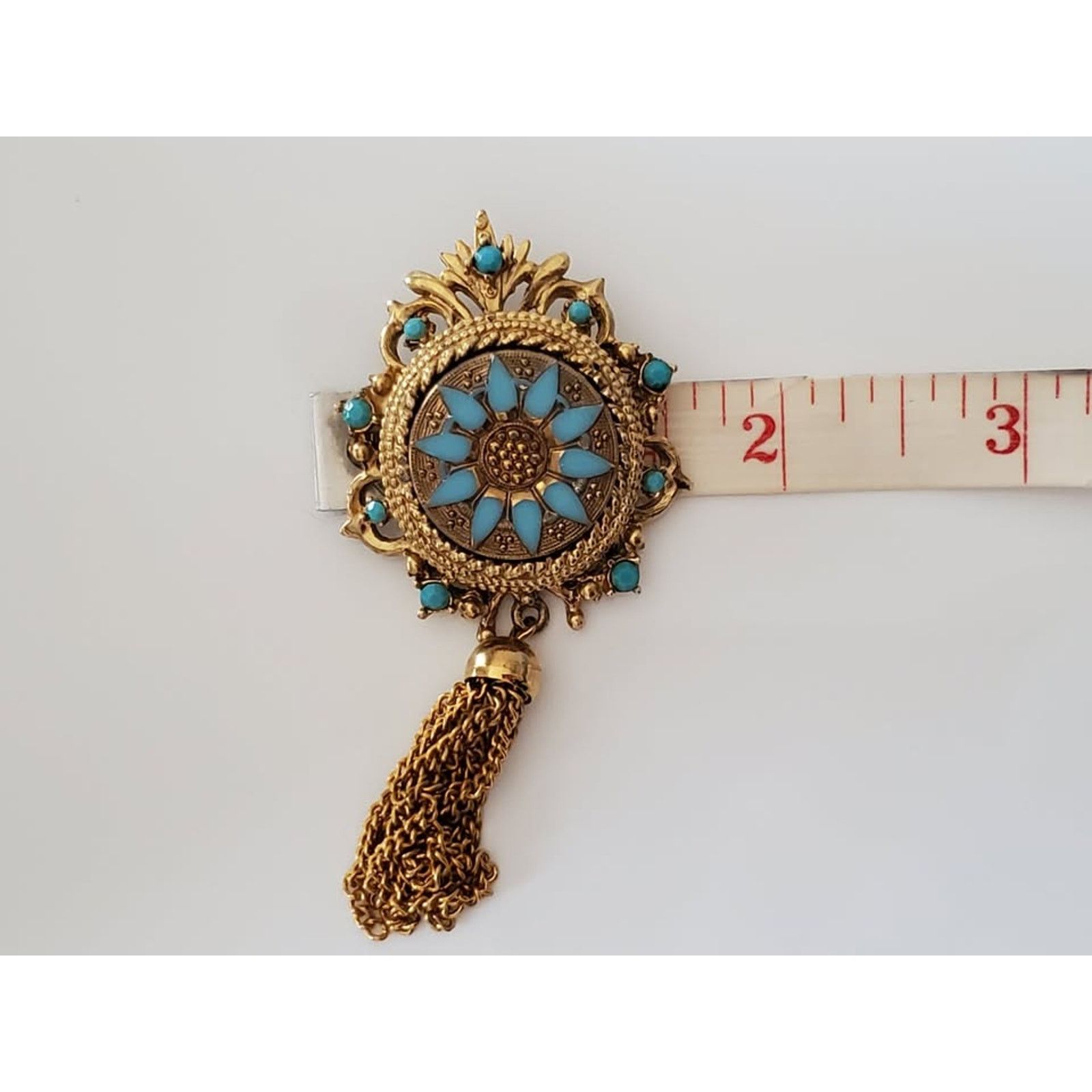 Other Vintage Sphinx Turquoise Filigree Brooch Size ONE SIZE - 7 Thumbnail