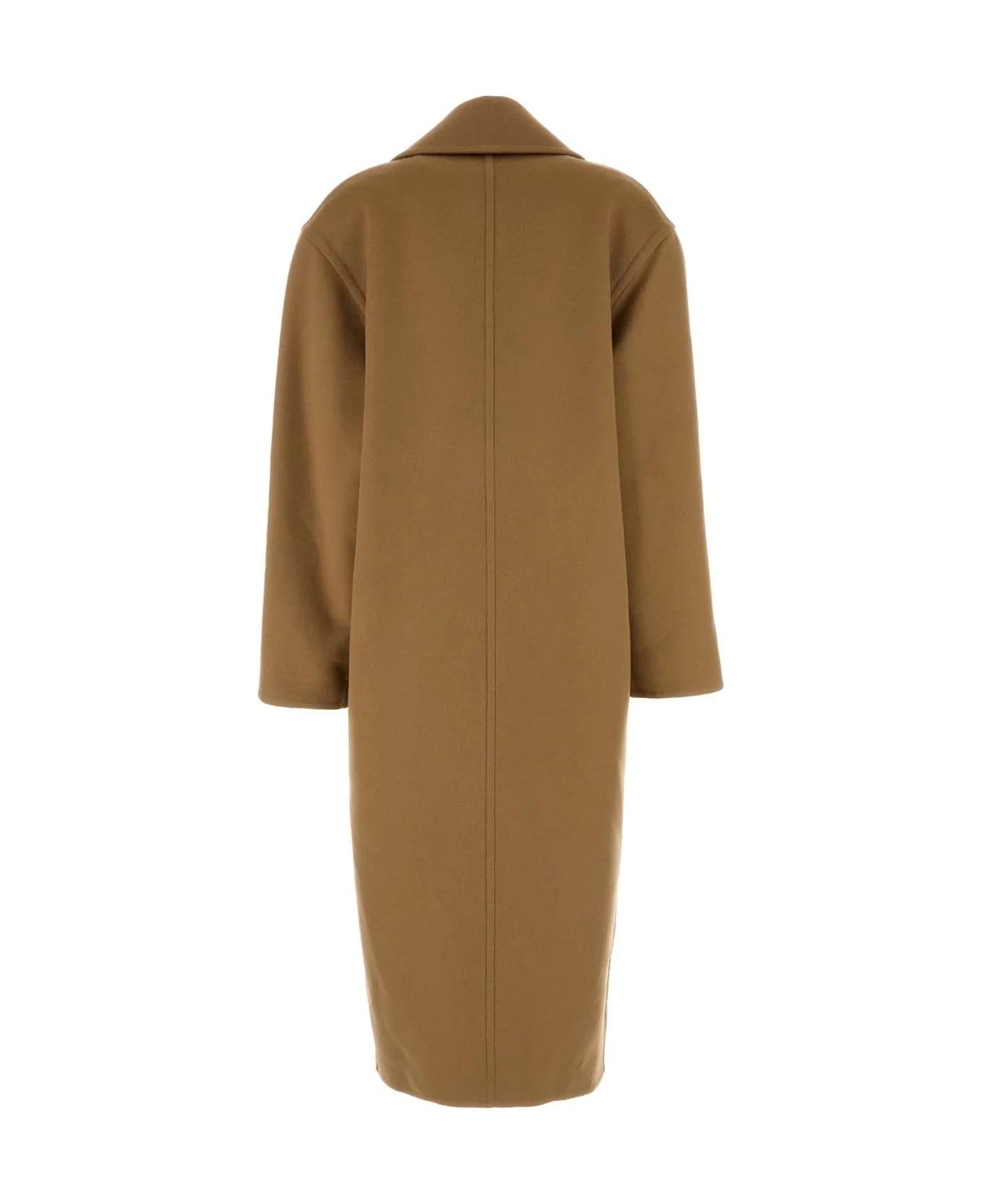 Saint Laurent Paris o1bcso1str1225 Oversized Coat In Cashmere Felt in Beige Size XS / US 0-2 / IT 36-38 - 2 Thumbnail