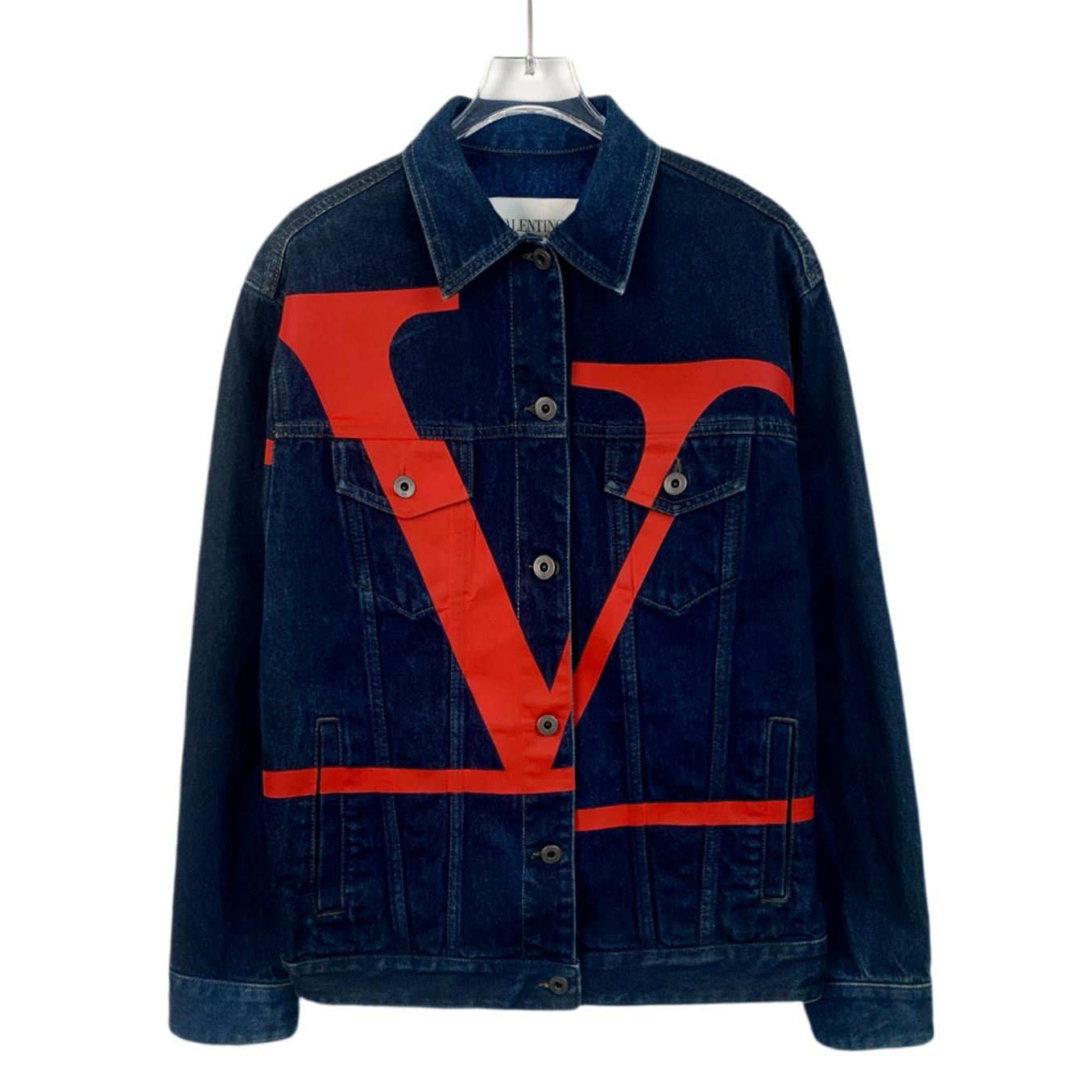 Valentino H11612 Valentino Red V Logo Denim Jacket Size US S / EU 44-46 / 1 - 1 Thumbnail