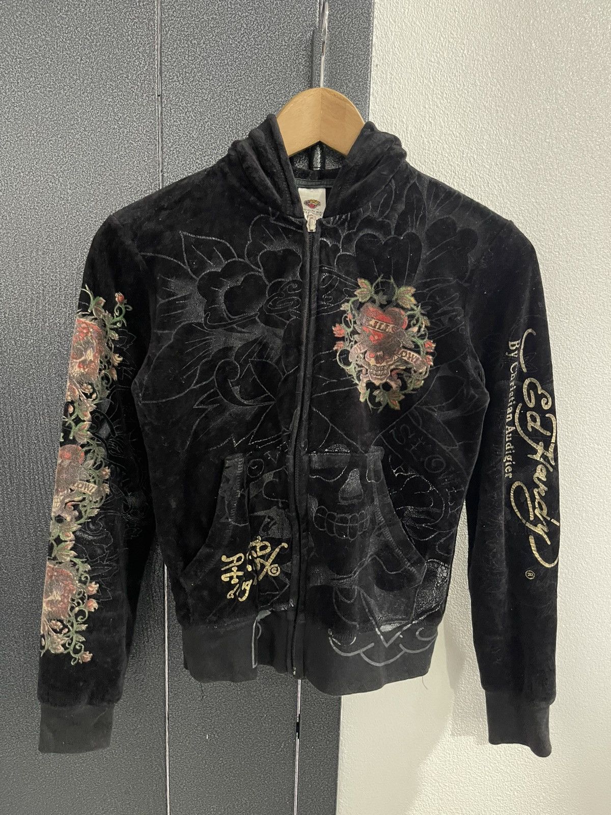 Ed Hardy Ed Hardy by Christian Audigier Velvet Hoodie Size M / US 6-8 / IT 42-44 - 2 Thumbnail