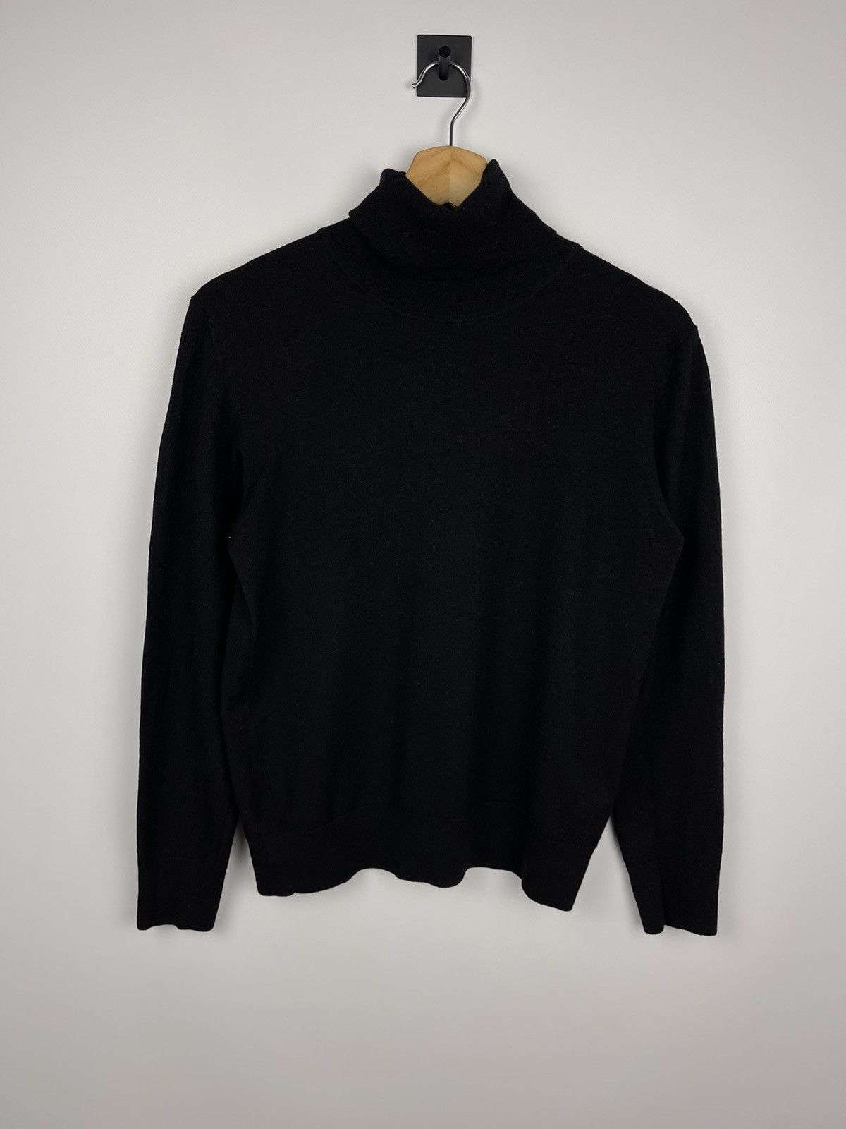 image of Moncler Ciclista Tricot Turtleneck Black Sweater Wool Jumper, Women's (Size Large)