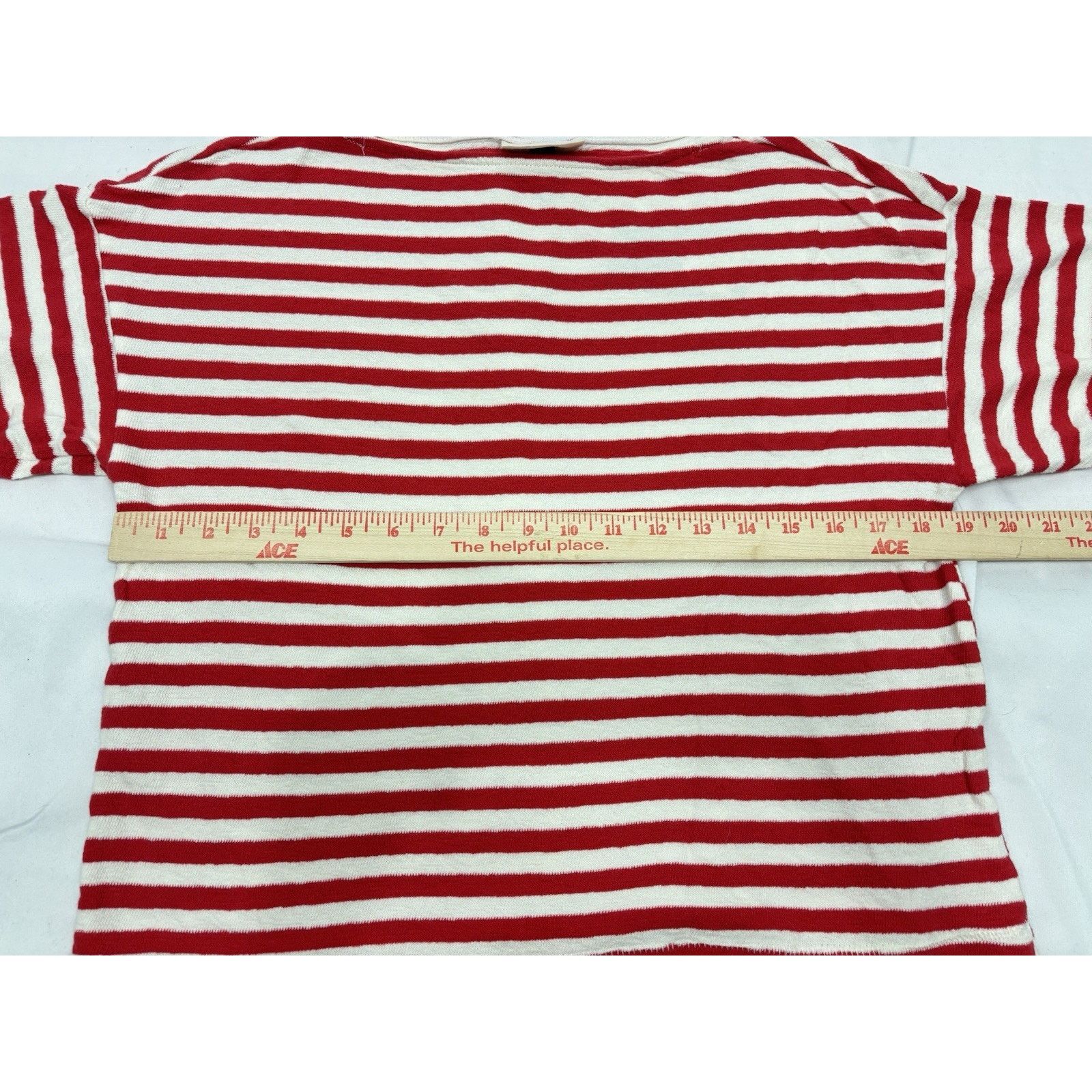 Target Basics NWT Universal Thread Red White Striped LS Boat Neck TShirt S Size S / US 4 / IT 40 - 4 Thumbnail