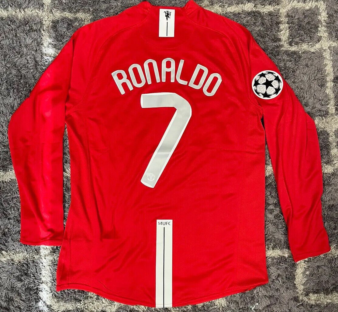 Vintage Ronaldo 2008 UCL Final Manchester United Long Jersey XLarge