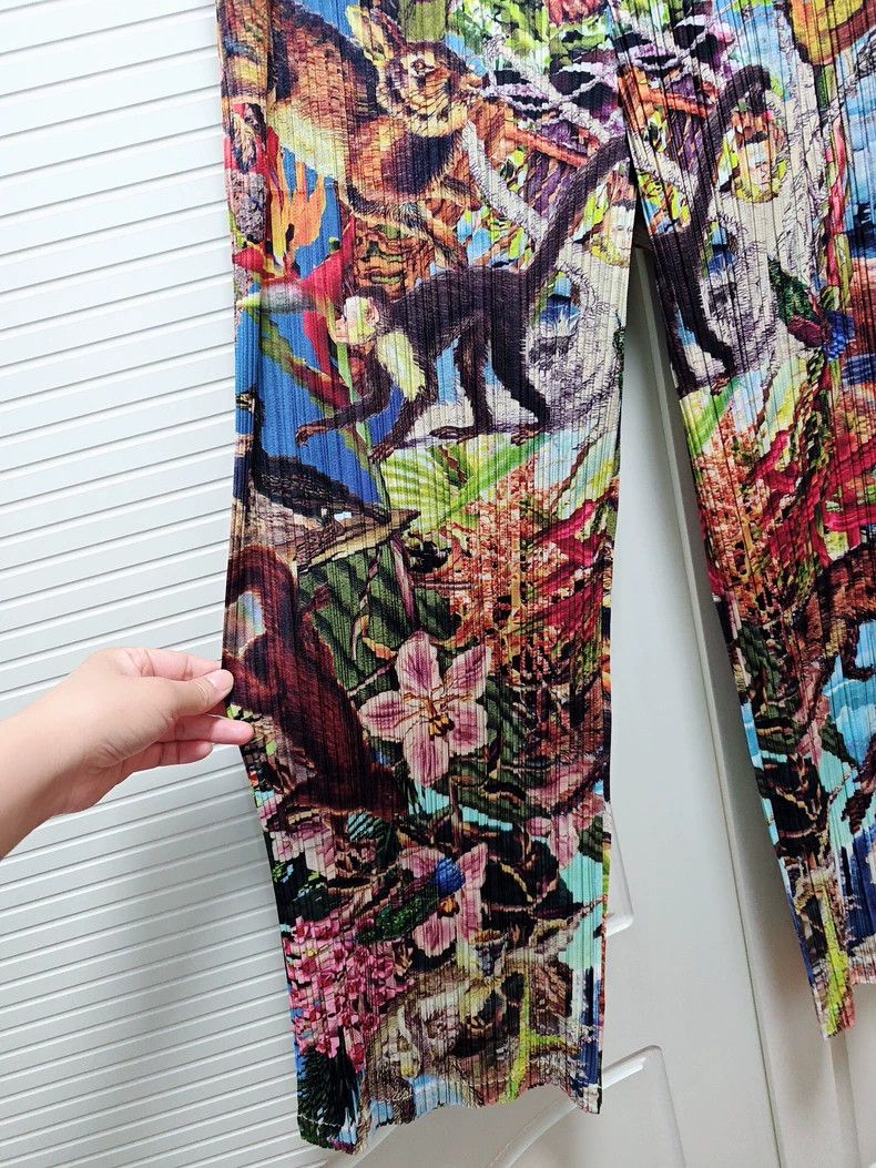 Issey Miyake Issey Miyake size:2 Jungle animal series straight-leg pant Size 31" - 3 Thumbnail