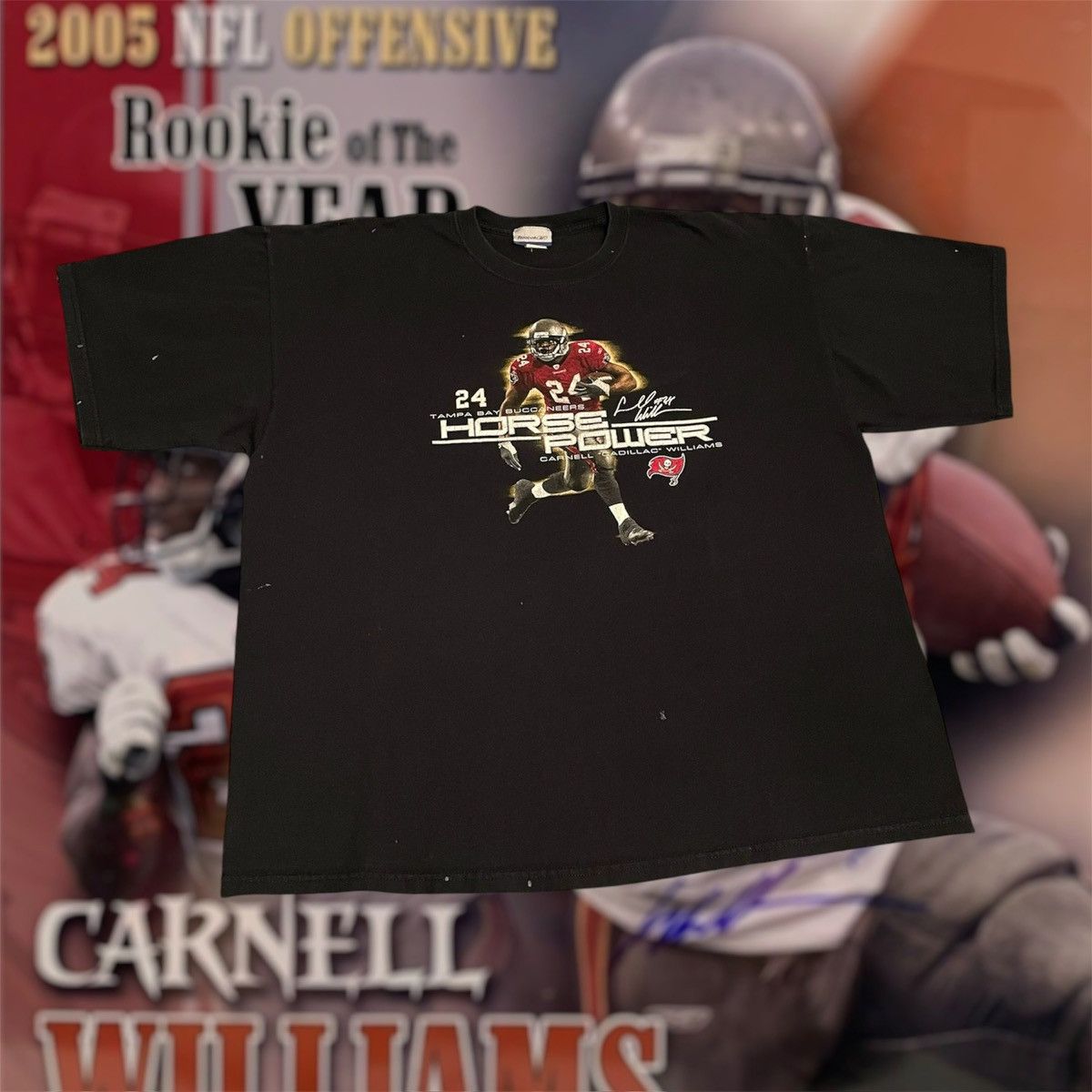 NFL × Reebok × Vintage Y2K NFL Carnell Cadillac Williams Tampa Bay Buccaneers Tee Size US XL / EU 56 / 4 - 1 Thumbnail