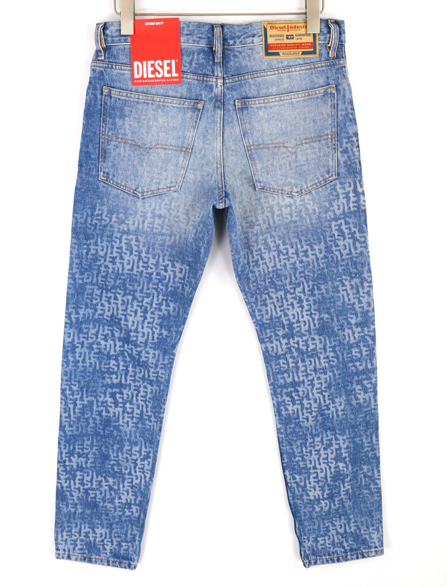 Diesel 1995 007F5 W31 Slim Straight Washed Logo Jeans 40220 Size US 31 - 4 Thumbnail
