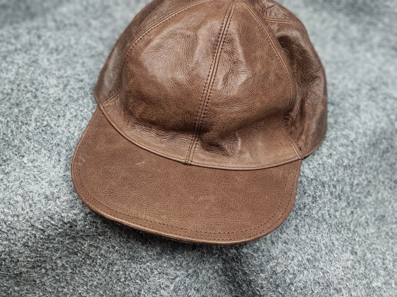Vintage Vintage Brown Genuine Leather Baseball hat Design cap Unisex Size ONE SIZE - 12 Thumbnail