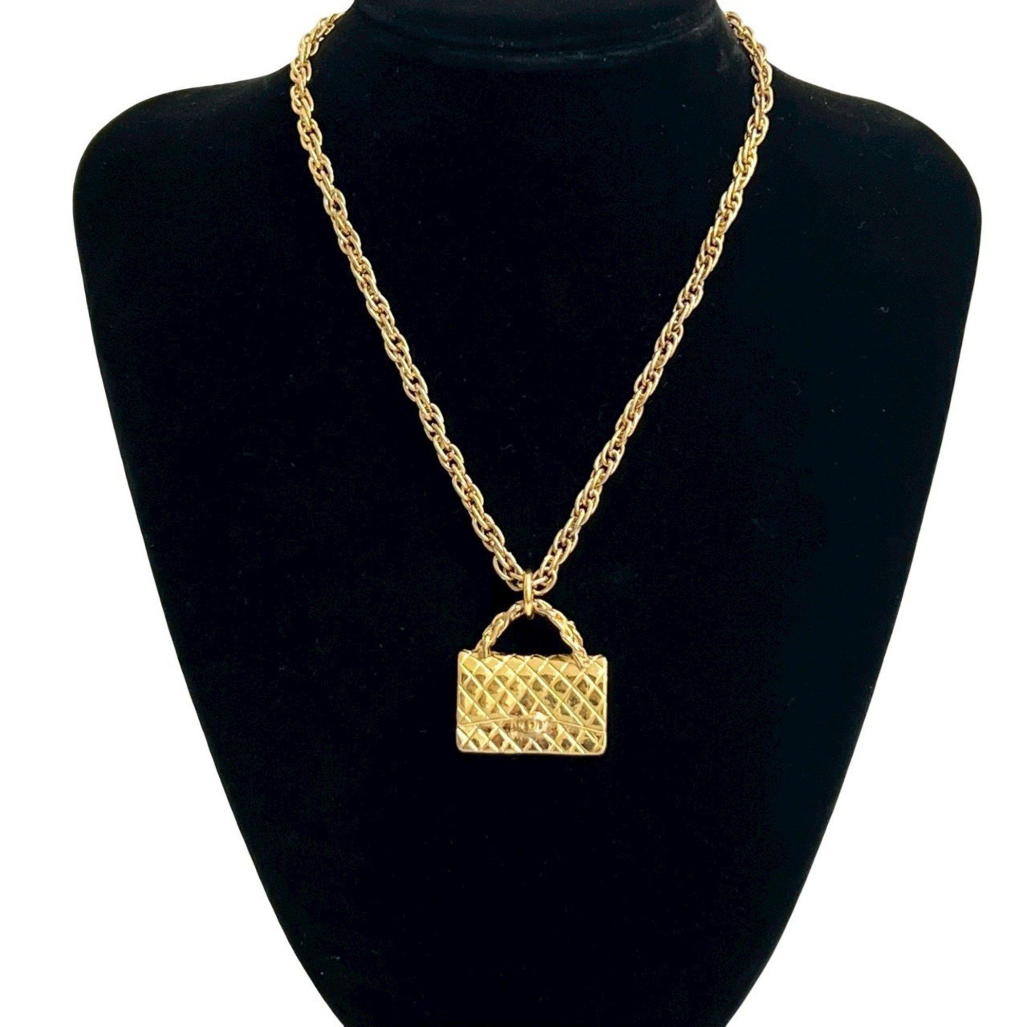 Chanel CHANEL Matelasse Bag Motif GP Necklace Pendant Gold 67641 Size ONE SIZE - 1 Thumbnail