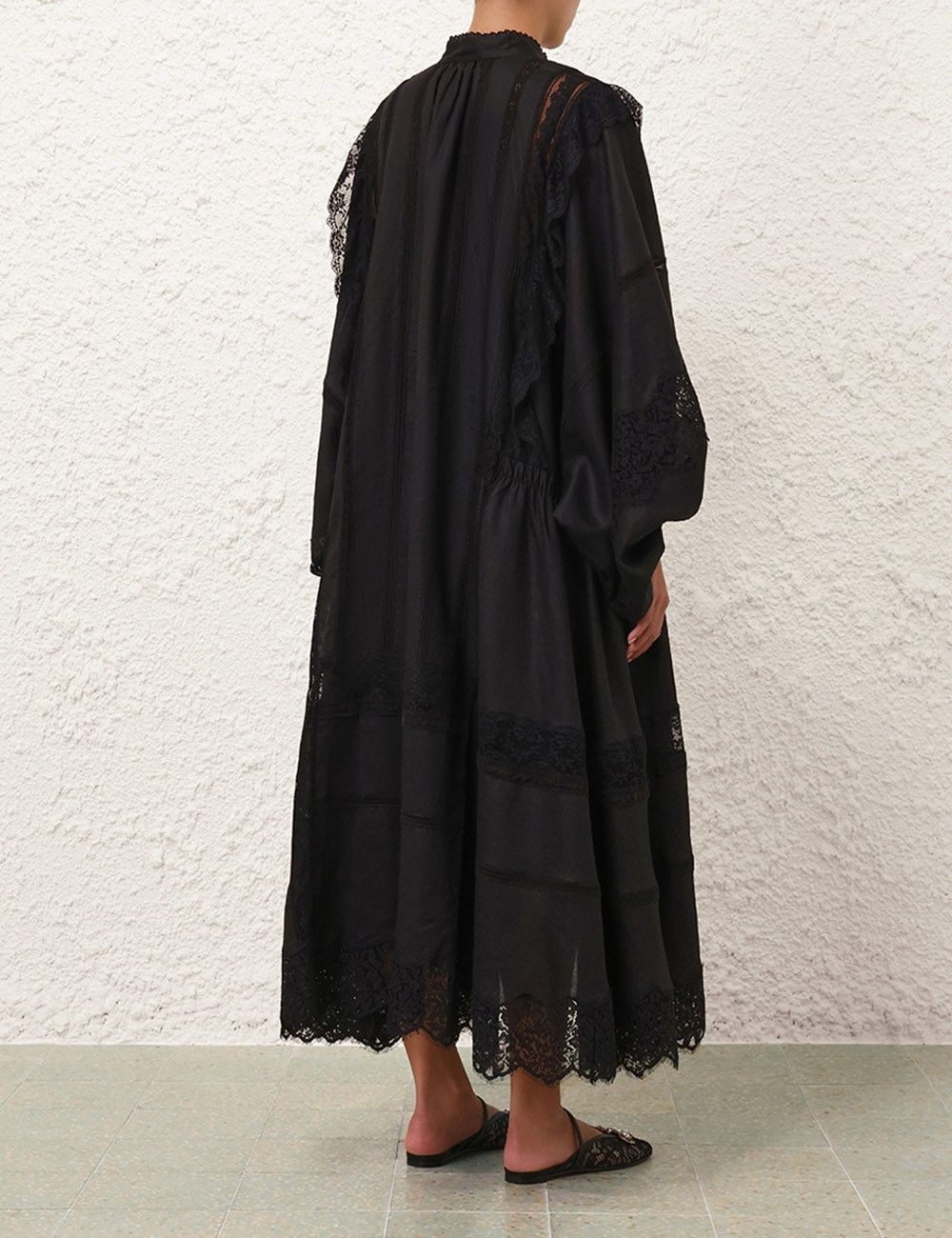 Zimmermann oc11z1025 Crush Lace Billow Dress in Black Size M / US 6-8 / IT 42-44 - 4 Thumbnail