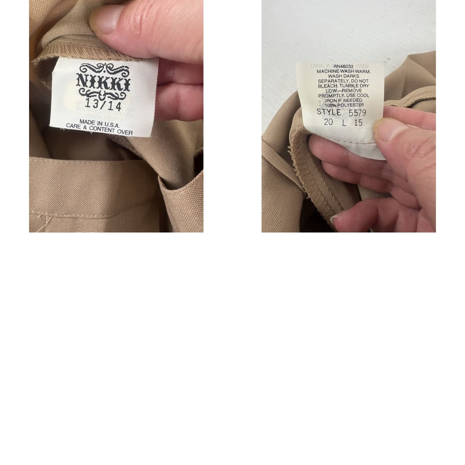 Vintage Vintage Nikki Beige Hi-Rise Pleated Dress Pants Womens Size 13/14 New USA Size 34" / US 12 / IT 48 - 8 Thumbnail