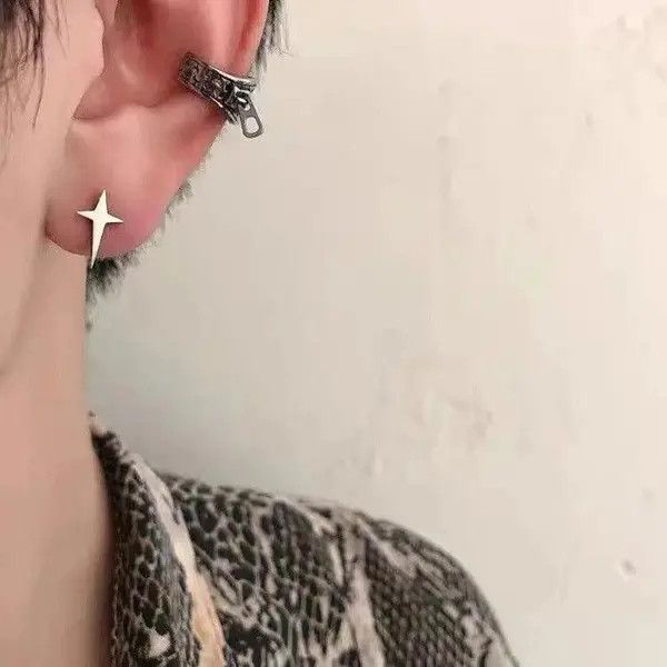 Jewelry STAR Stud 925 Silver Earrings Size ONE SIZE - 3 Thumbnail