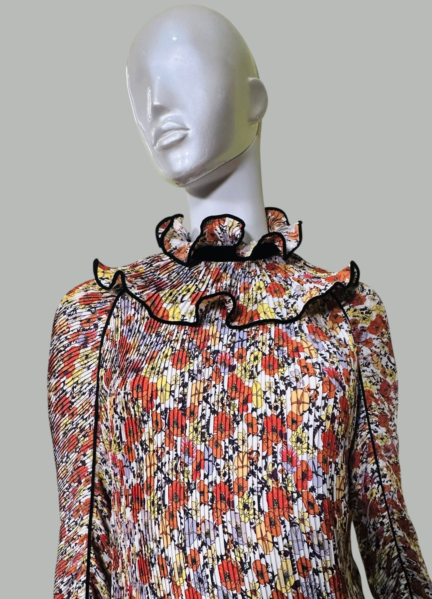Tory Burch Floral Print Mock Neck Blouse Size XS / US 0-2 / IT 36-38 - 2 Thumbnail