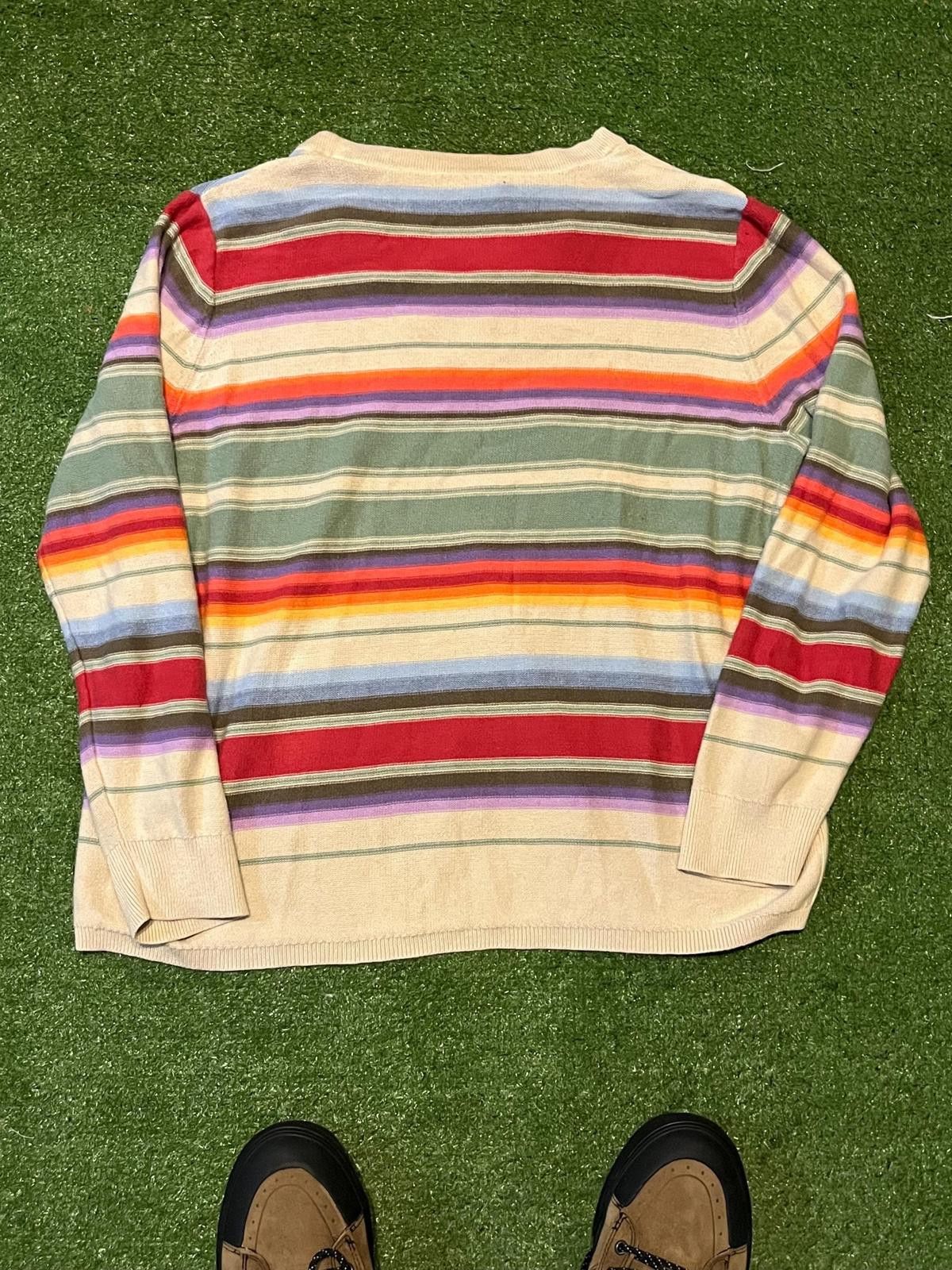Chaps Chaps Striped Lace-Up Pullover Sweater Size ONE SIZE - 2 Thumbnail