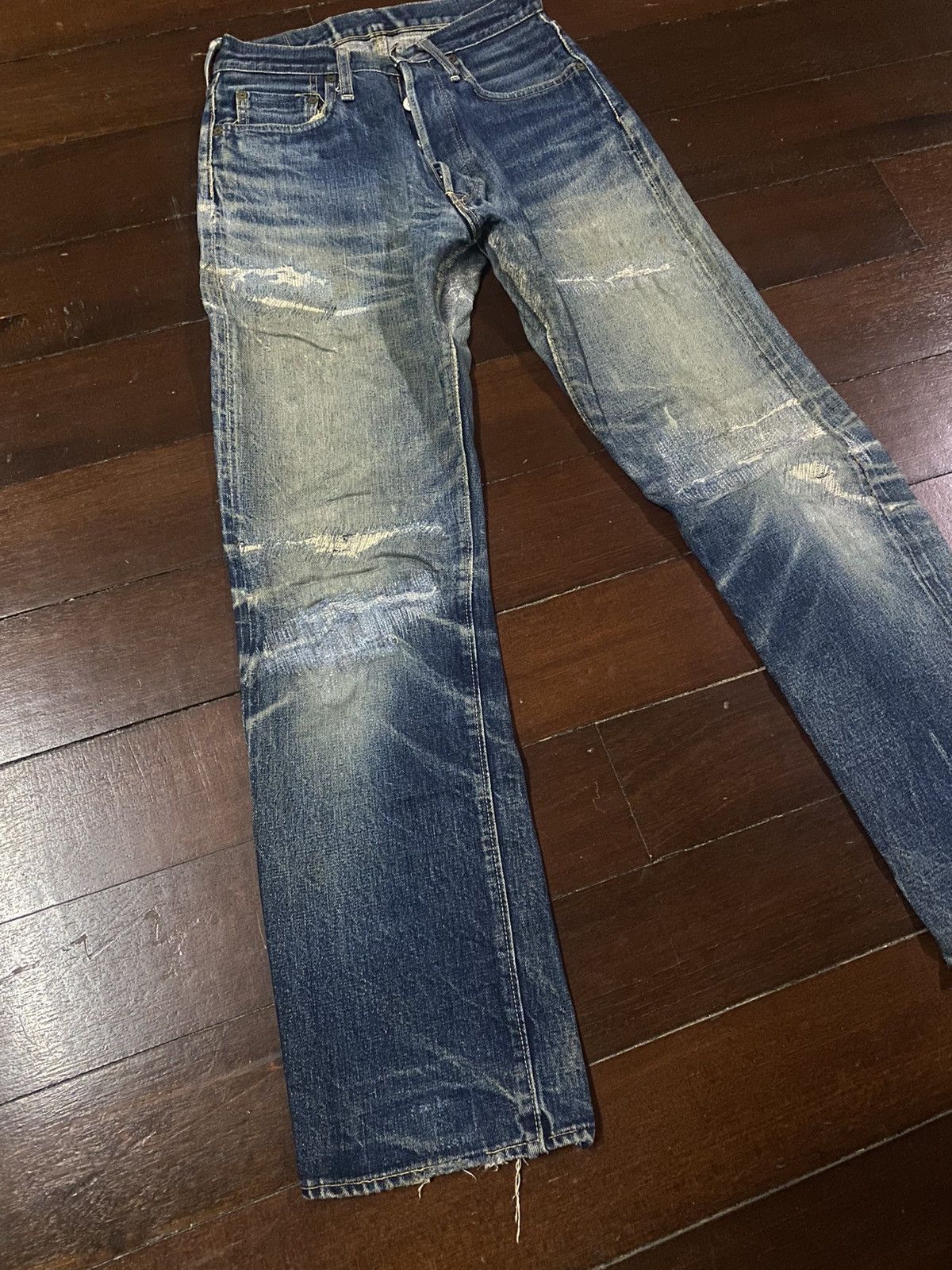 Denime FIRE 🔥 VINTAGE DENIME JAPAN DISTRESSED REWORK FADED JEANS Size US 29 - 4 Thumbnail