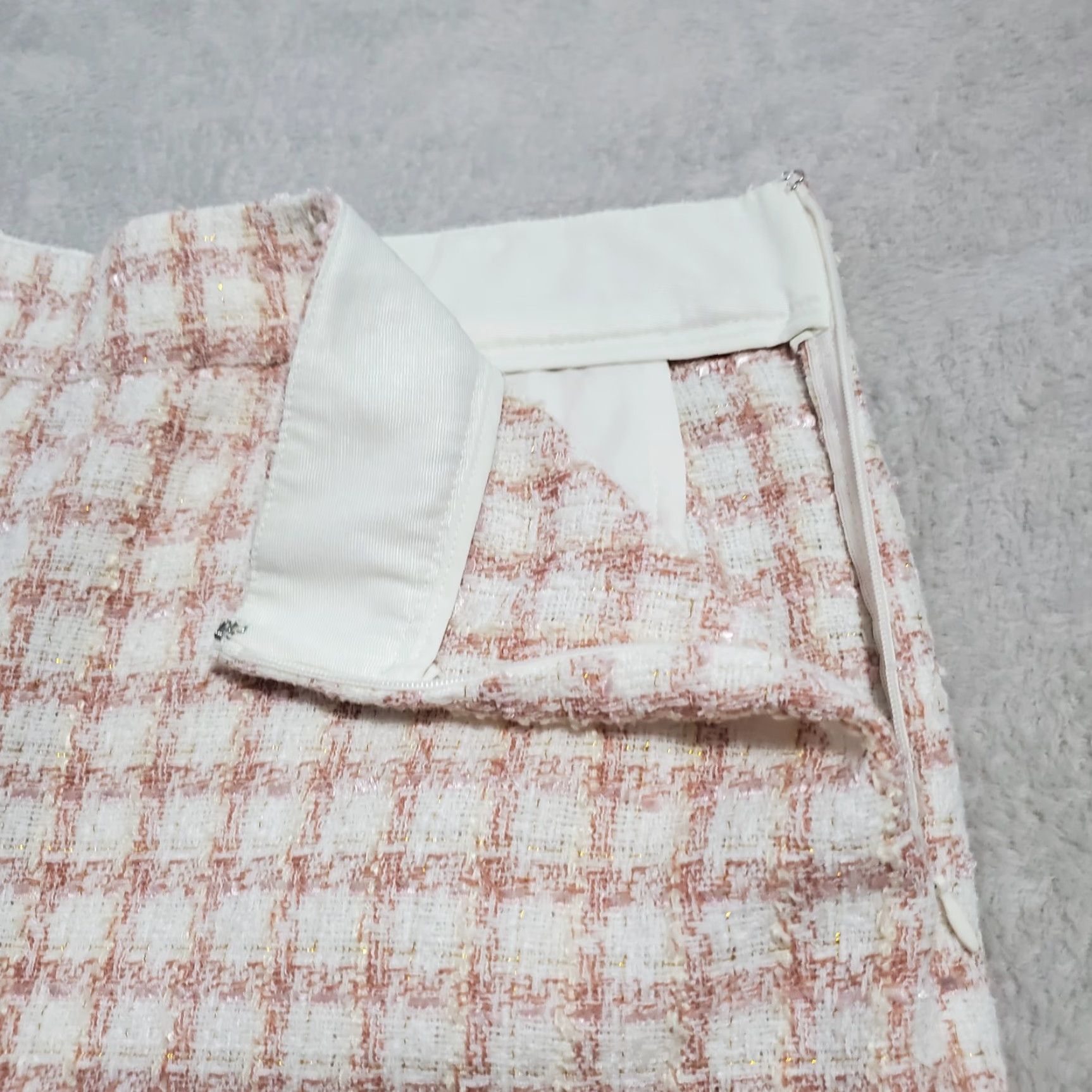 Ann Taylor Ann Taylor Shorts Women 14 Ivory Pink Tweed High Rise Side Zip Academia Preppy Size 36" / US 14 / IT 50 - 4 Thumbnail
