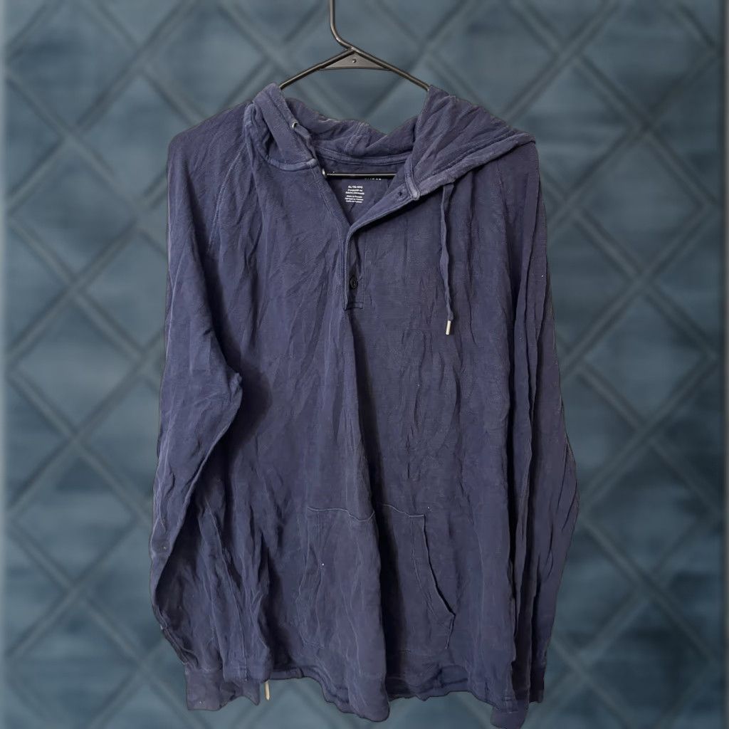 American Eagle Outfitters VINTAGE American Eagle Sweatshirt Hoodie Mens XL Knit Heathered Blue Henley Casual Size US XL / EU 56 / 4 - 1 Thumbnail
