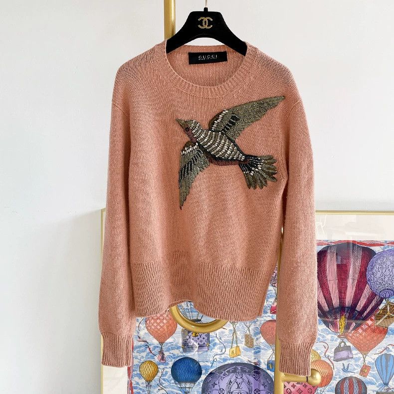 Gucci Gucci Women's lotus pink heavy industry knitted long sleeve Size XS / US 0-2 / IT 36-38 - 1 Thumbnail
