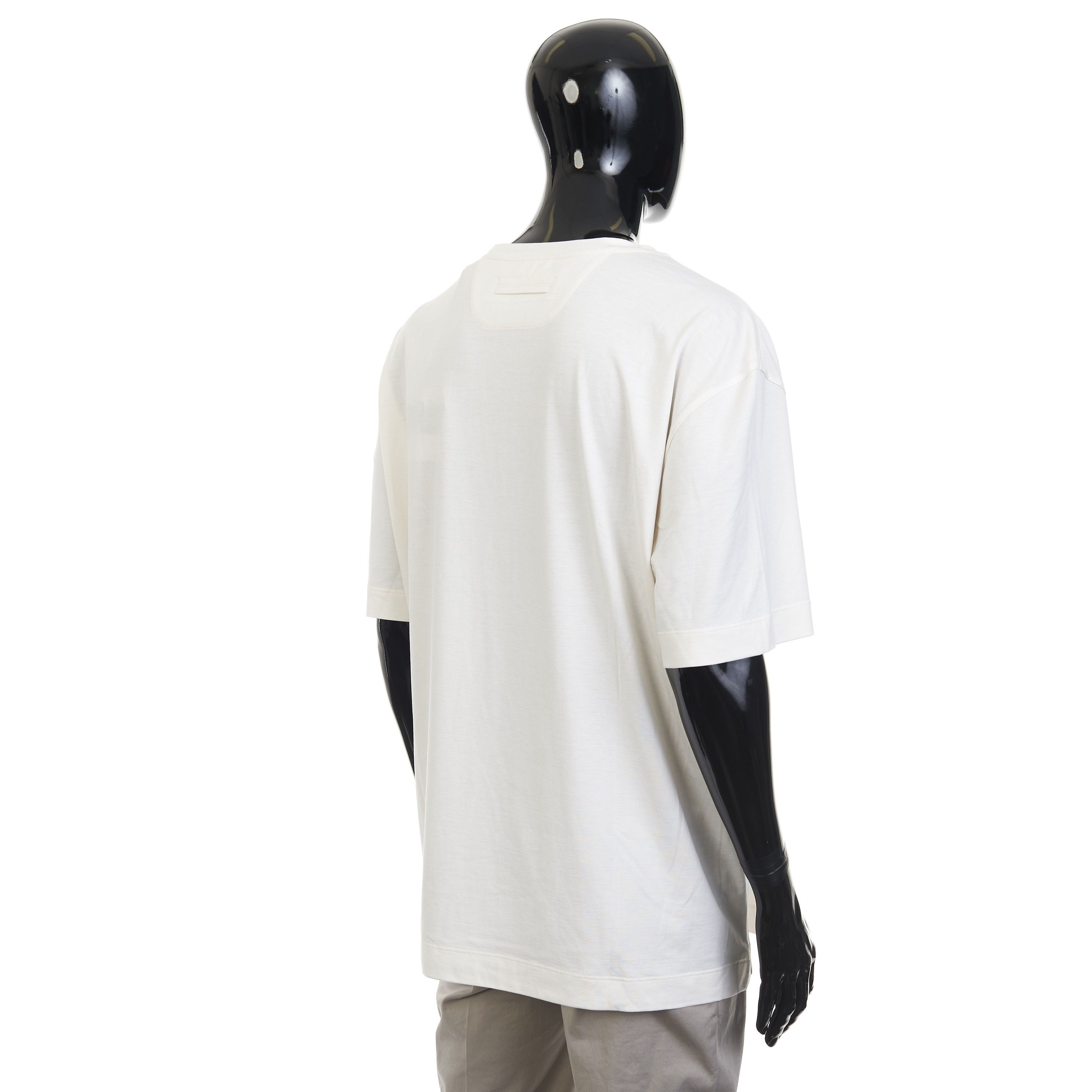 Ermenegildo Zegna White Silk & Cotton Crewneck Tshirt 3XL Size US XXL / EU 58 / 5 - 6 Thumbnail