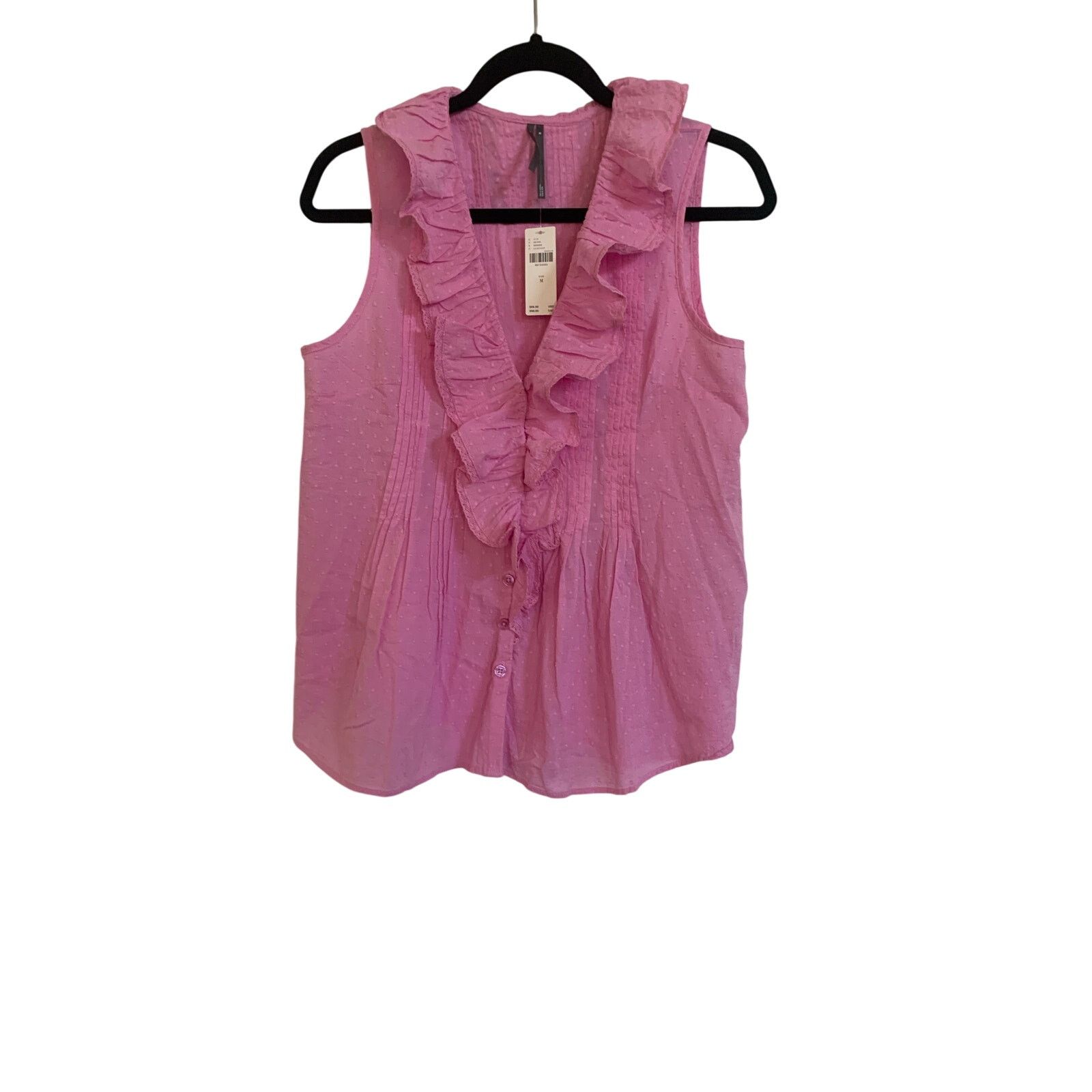 Anthropologie NWT Anthropologie Sleeveless Pintuck Ruffle Blouse Size M / US 6-8 / IT 42-44 - 4 Thumbnail