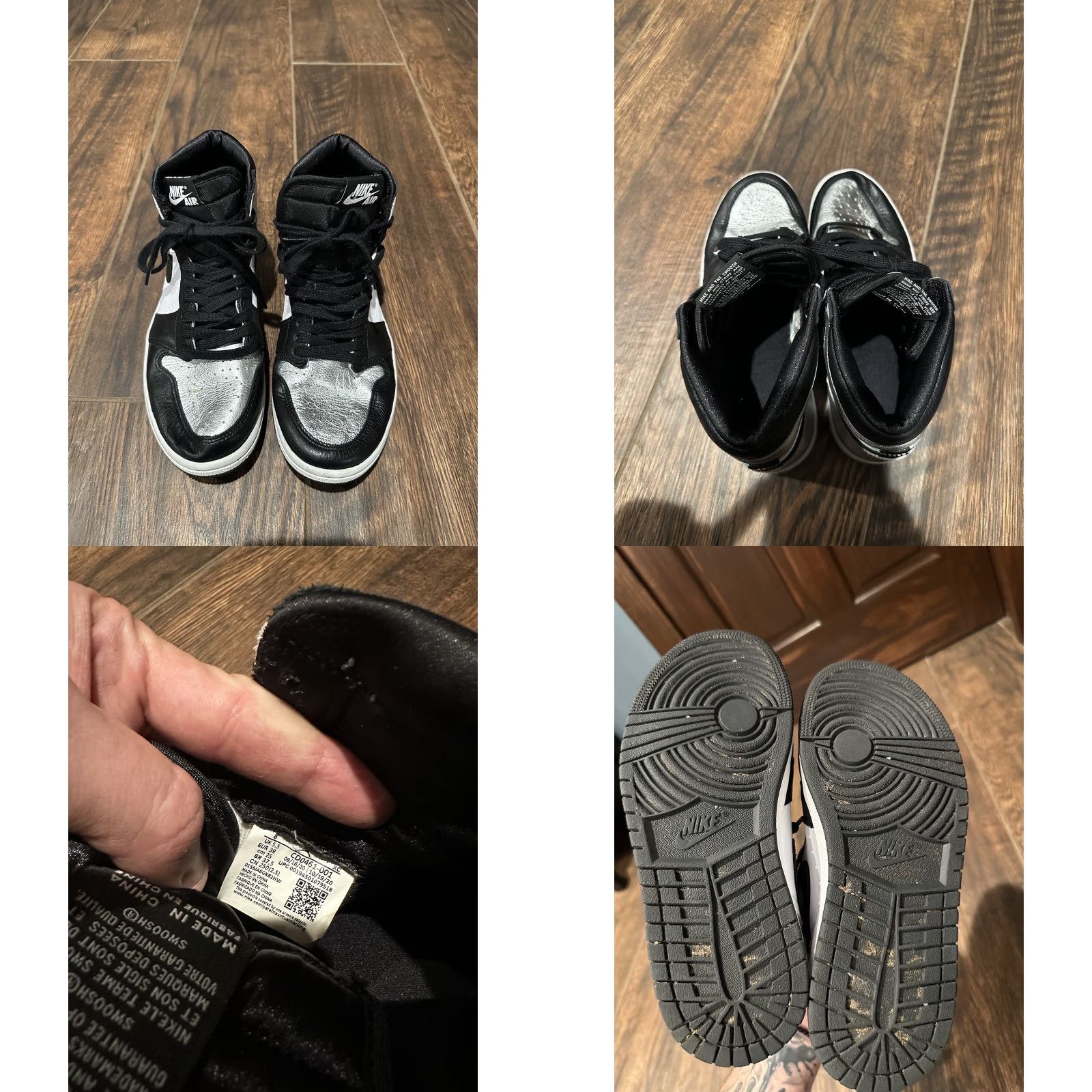 Jordan Brand Air Jordan 1 High OG Metallic Silver Toe | Women’s Size 8 | CD0461-001 Used NIKE Size US 8 / IT 38 - 8 Thumbnail
