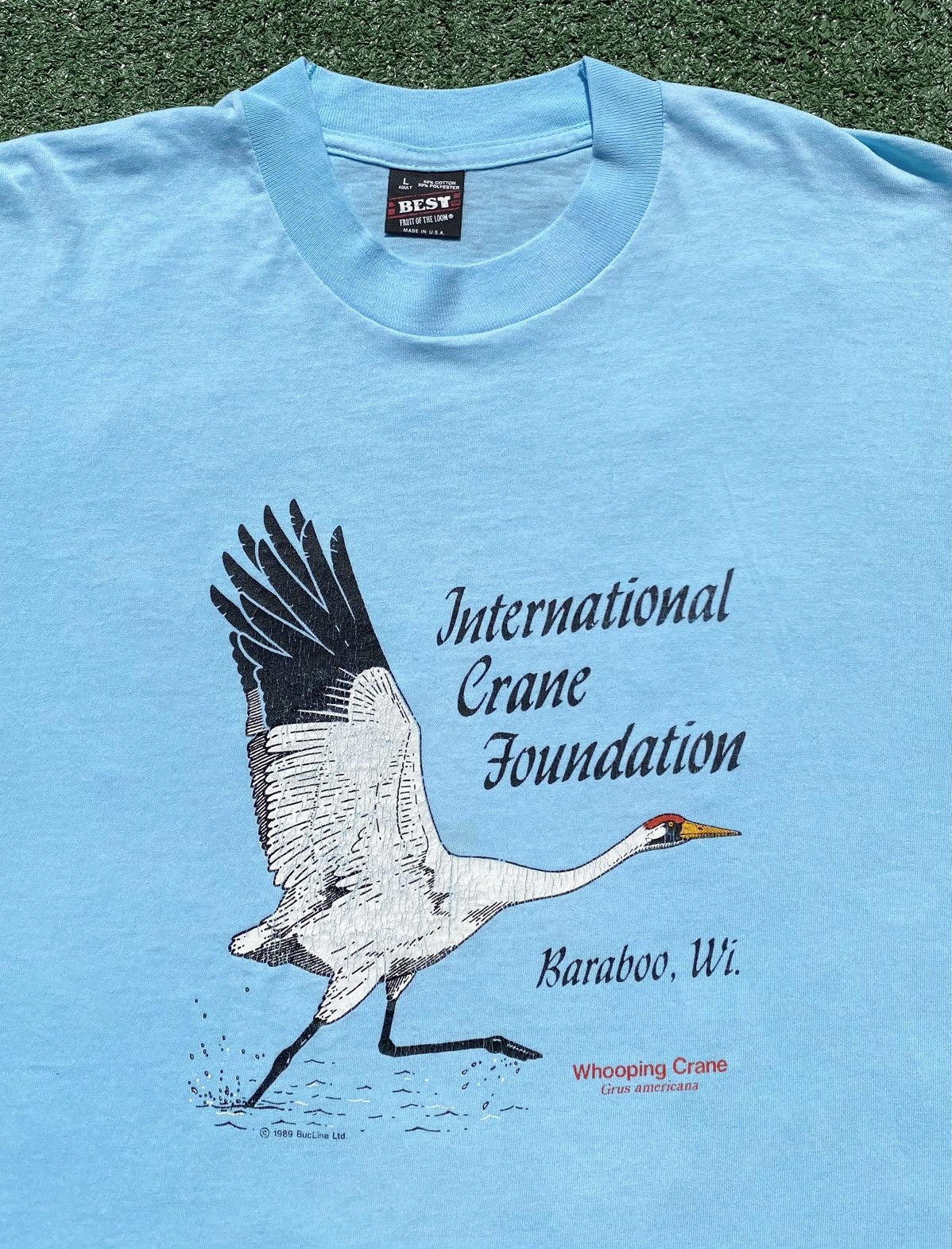 Fruit Of The Loom VTG 1989 International Crane Foundation T-Shirt Size US L / EU 52-54 / 3 - 3 Thumbnail