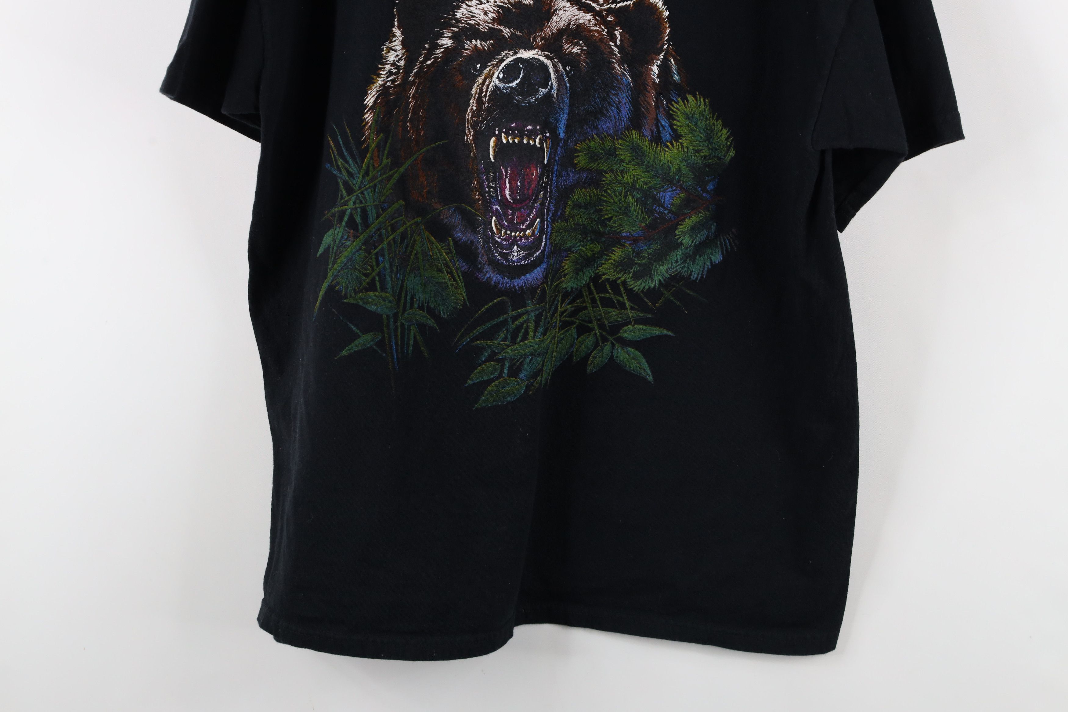 Vintage Vintage 90s Streetwear Bite Me Nature Bear T-Shirt Black Size US L / EU 52-54 / 3 - 3 Thumbnail