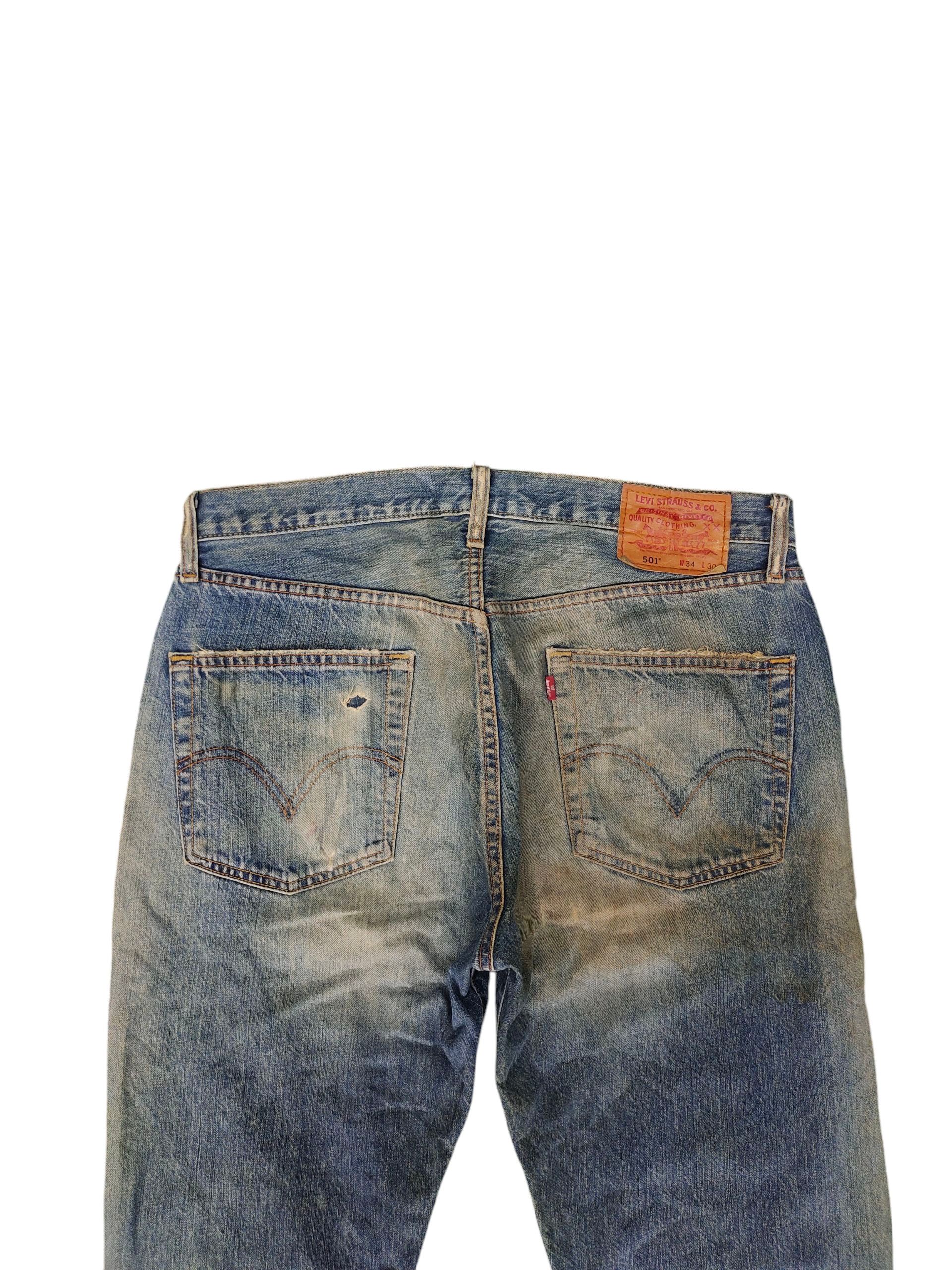 Levi's Vintage Levis 501 Clawmark Distress Faded Jeans Size US 34 / EU 50 - 10 Thumbnail
