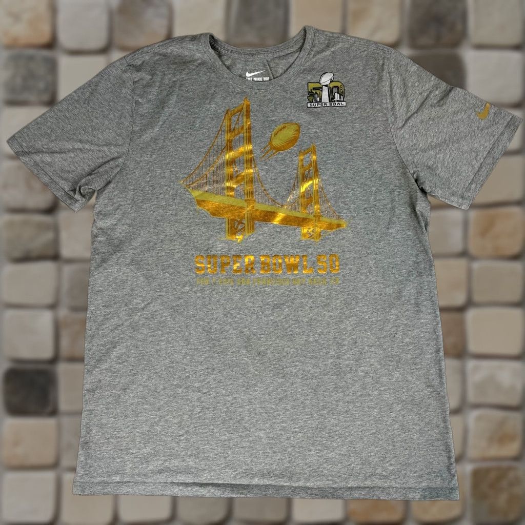 Nike Nike The Nike Tee T-Shirt XL Athletic Slim Fit Short Sleeve Crew Neck Gray Men's Sports Football SB50 2016 Size US XL / EU 56 / 4 - 1 Thumbnail