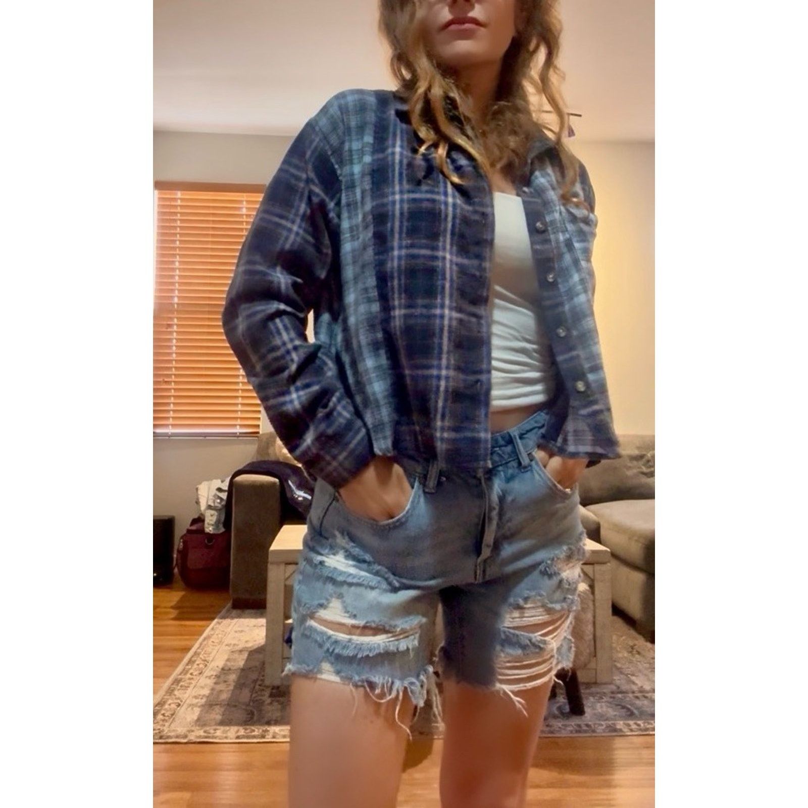 Other LIONEL RICHIE Sunday Morning Upcycled Flannel Vintage Retro Size S / US 4 / IT 40 - 2 Thumbnail