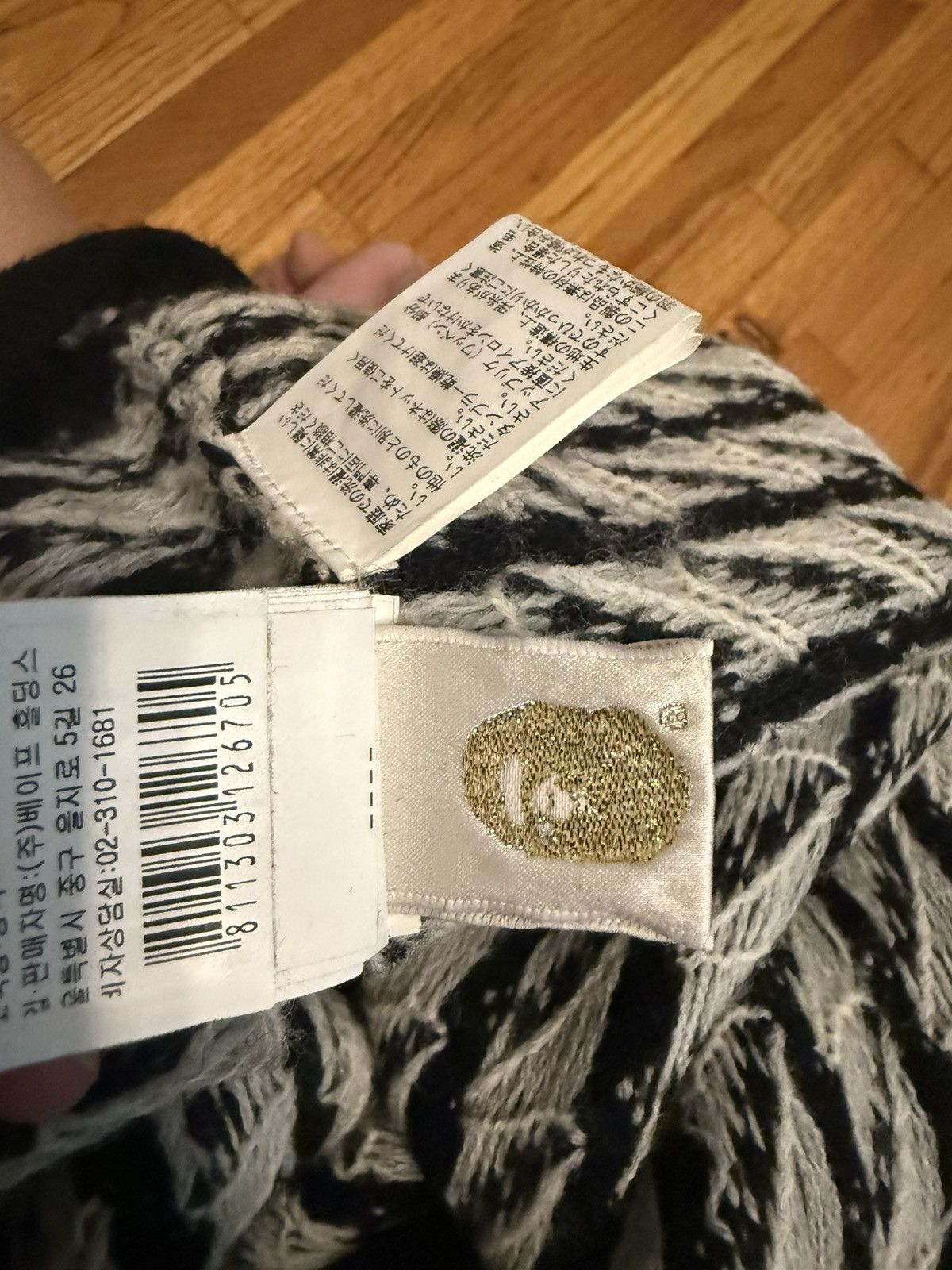 Bape BAPE WOOL BLACK AND WHITE Size US XL / EU 56 / 4 - 6 Thumbnail