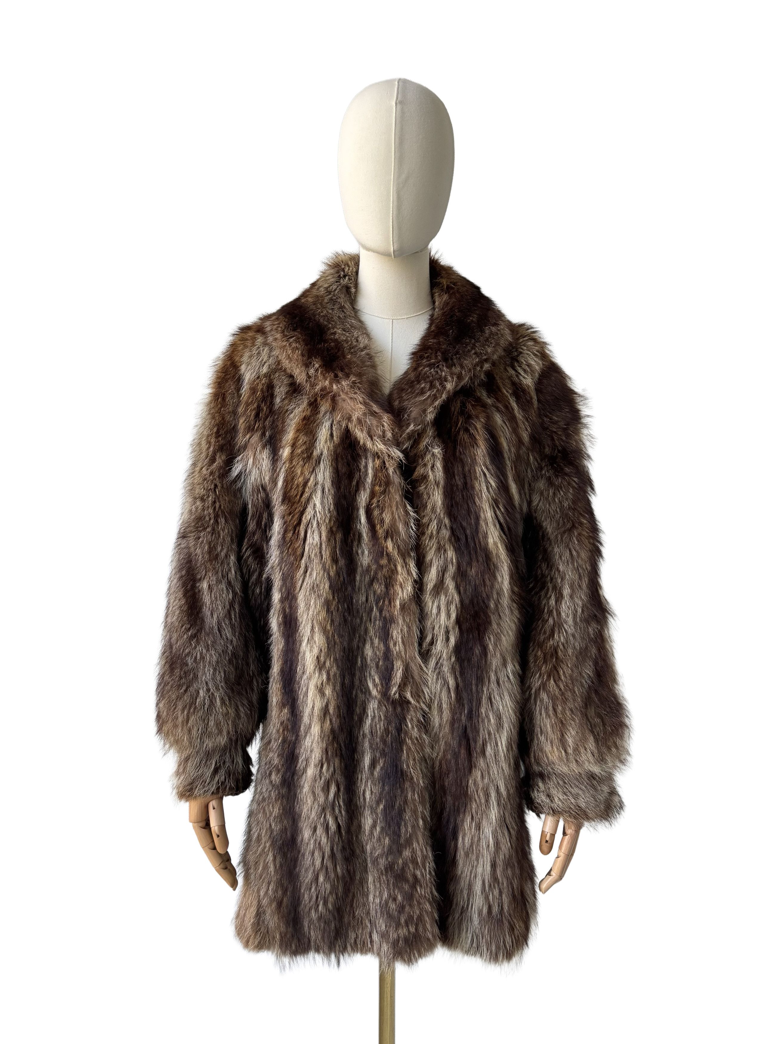 Vintage Vintage Real Fur Coat Brown Long Fur Jacket Winter Luxury Size L / US 10 / IT 46 - 2 Thumbnail