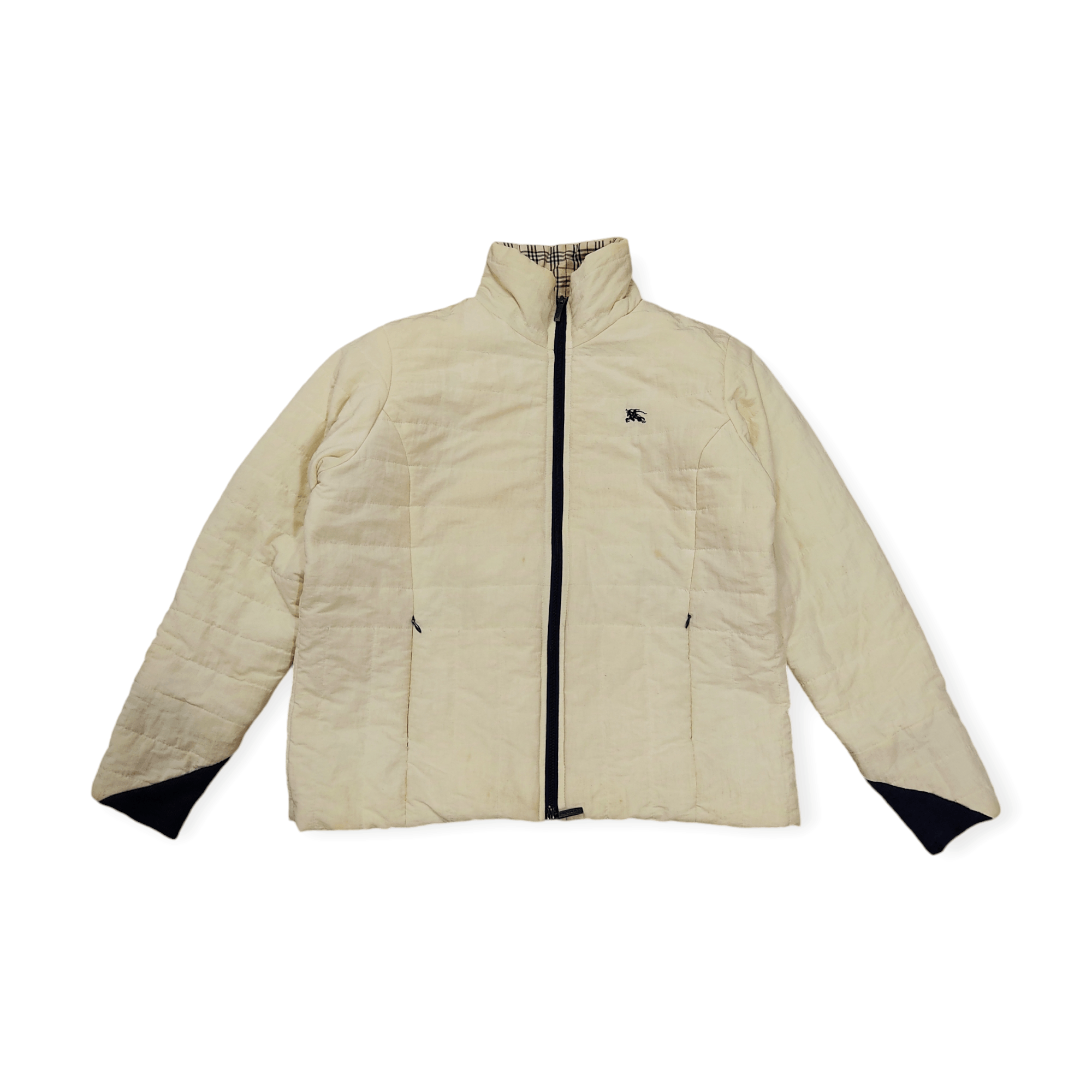Burberry Vintage Burberry Light Cream Yellow Zipper Puffer Jacket Size M / US 6-8 / IT 42-44 - 7 Thumbnail