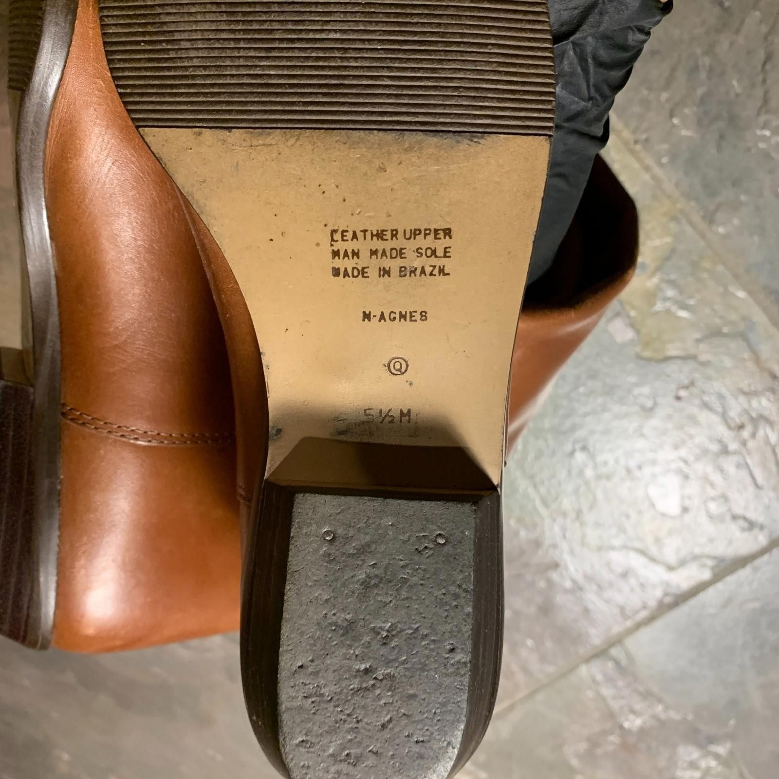 Nine West 90s Womens 9WEST Agnes Leather Riding Boots Size 5.5 (G110) Size US 5.5 / IT 35.5 - 5 Thumbnail