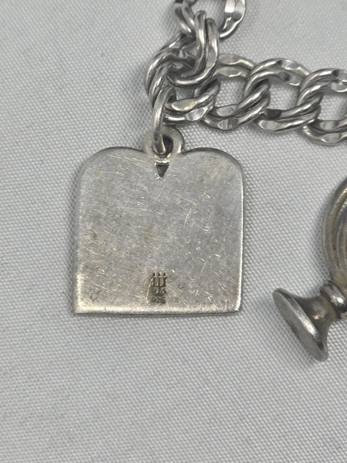 Other Vtg James Avery 925 Jewish Charm Bracelet Rare Retired Charm Size ONE SIZE - 6 Thumbnail