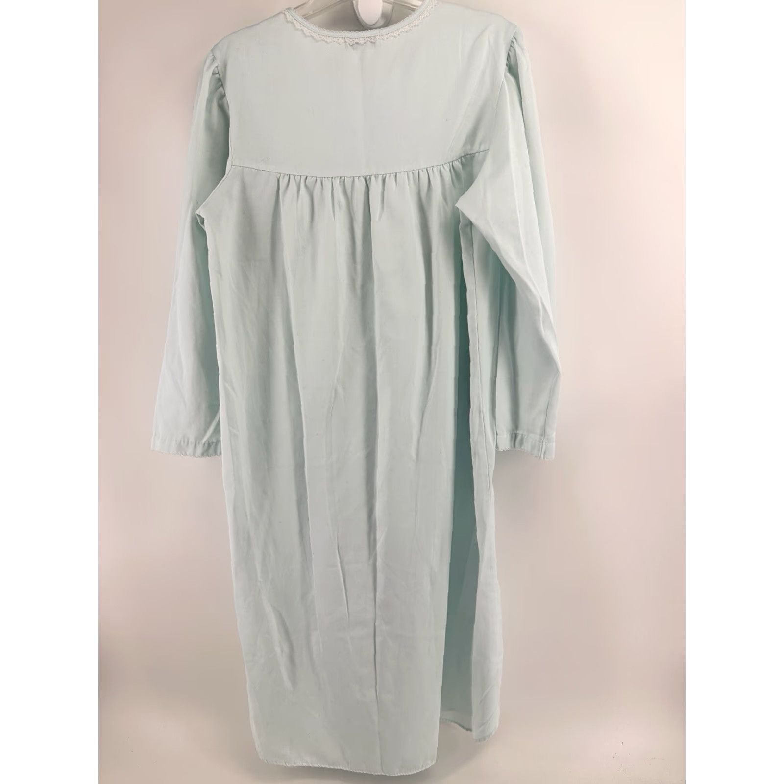 Vintage Miss Elaine Nightgown Medium Embroidery Lace Light Blue Grandmacore Size ONE SIZE - 2 Thumbnail