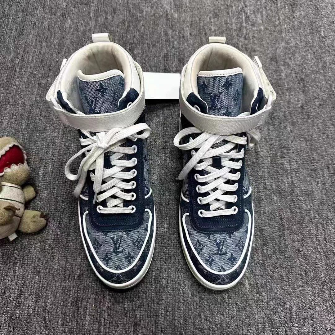 Louis Vuitton LV Denim Monogram High Top Sneaker 99 EUR 37.5 Size US 6.5 / IT 36.5 - 4 Thumbnail