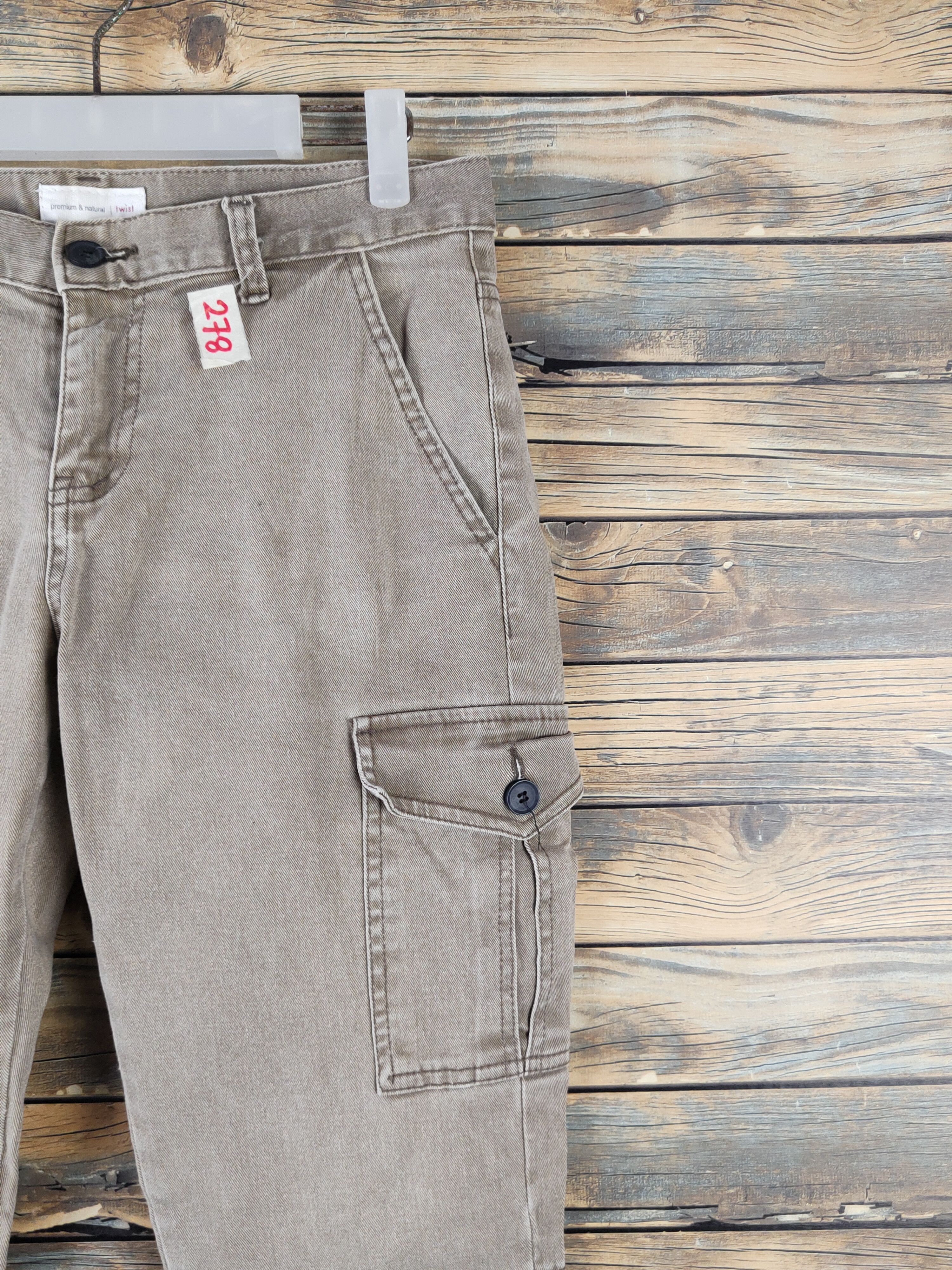 Japanese Brand DL Twist Olive Faded Multipocket Tactical Cargo Pants #278 Size 30" / US 8 / IT 44 - 5 Thumbnail