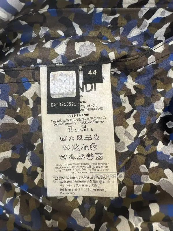 Fendi Fendi Camouflage Long Coat in Olive Green . Size US L / EU 52-54 / 3 - 8 Thumbnail