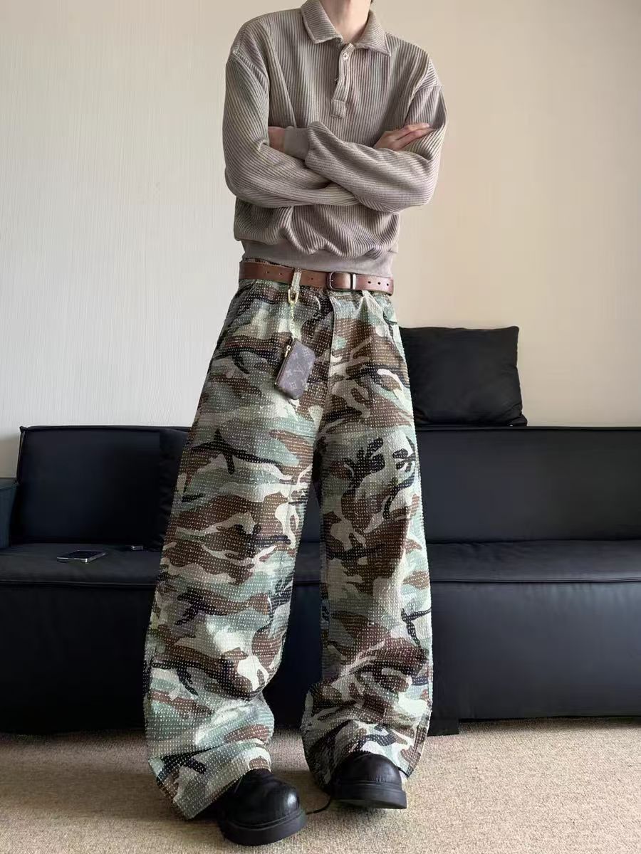 Japanese Brand × Jean Vintage camouflage workwear straight leg baggy jeans Size US 30 / EU 46 - 3 Thumbnail