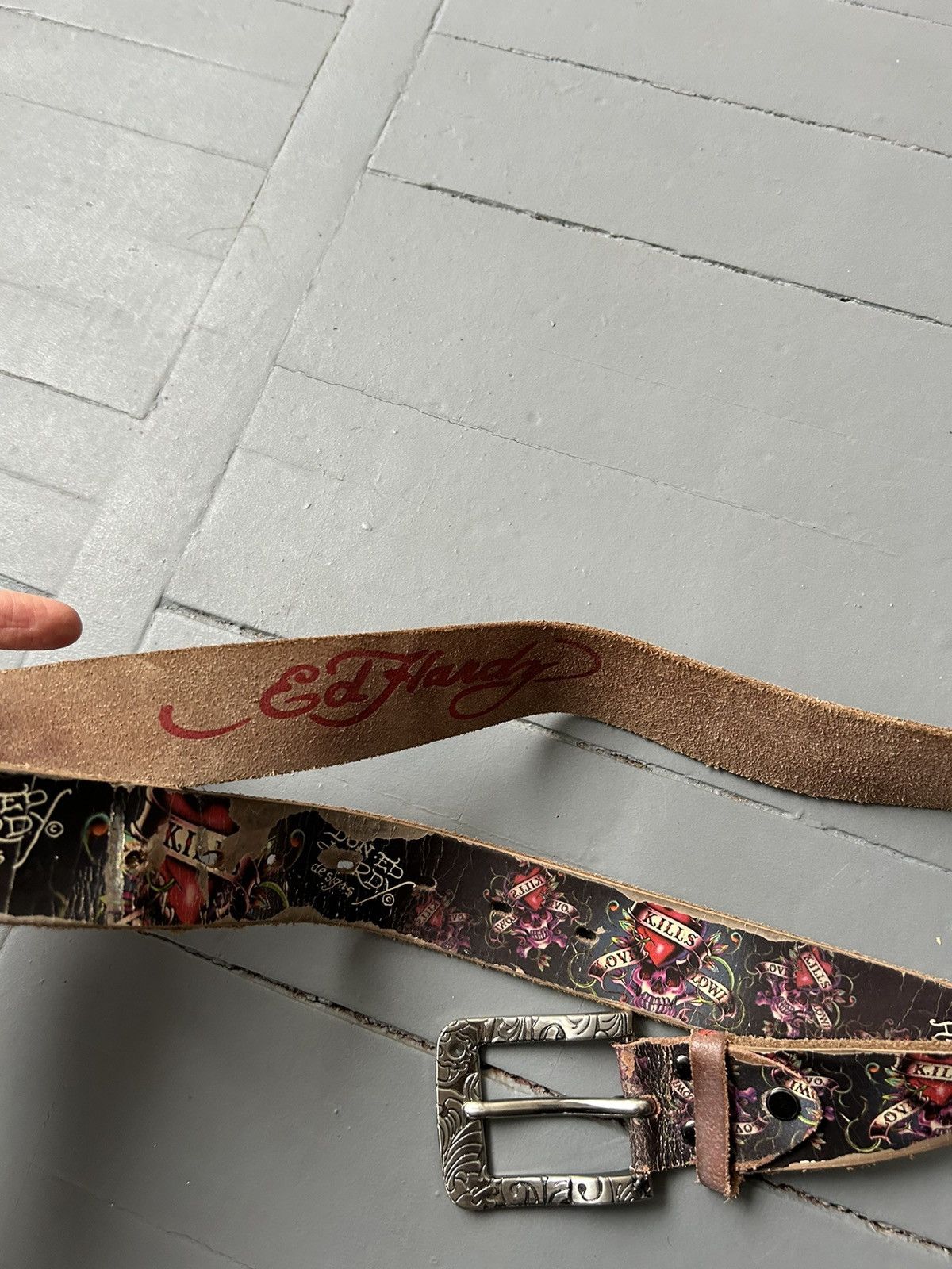 Christian Audigier Ed Hardy by Cristian Audigier tiger leather belt vintage Size ONE SIZE - 6 Thumbnail
