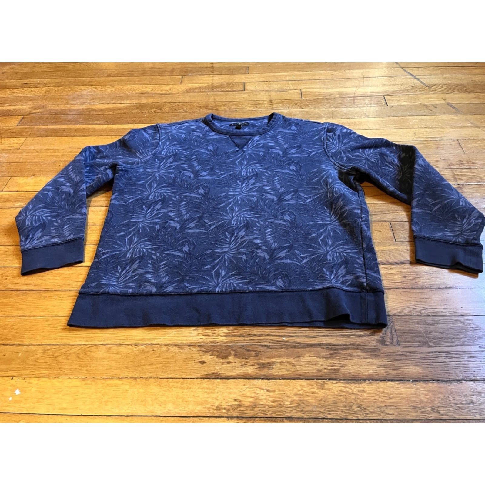 Banana Republic Banana Republic Palm Leaf All Over Print Sweatshirt Men XL Blue Graphic Print Crew Neck Pullover Regular Fit Size US XL / EU 56 / 4 - 2 Thumbnail
