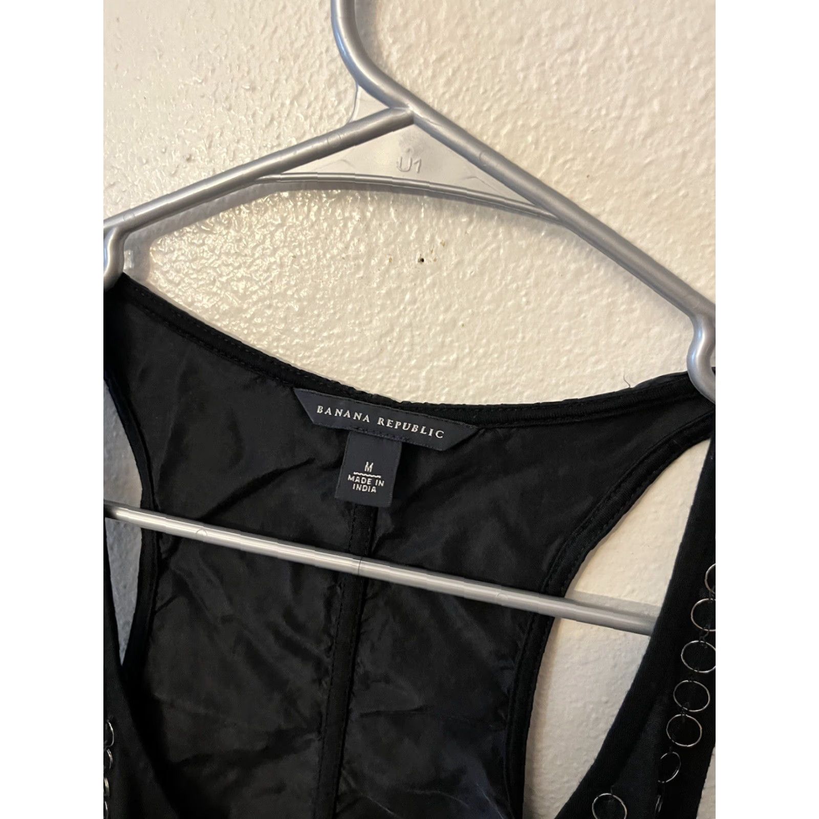 Banana Republic Banana Republic Tank Womens Medium Black Solid Cotton Blend Shirt/Top Size M / US 6-8 / IT 42-44 - 2 Thumbnail