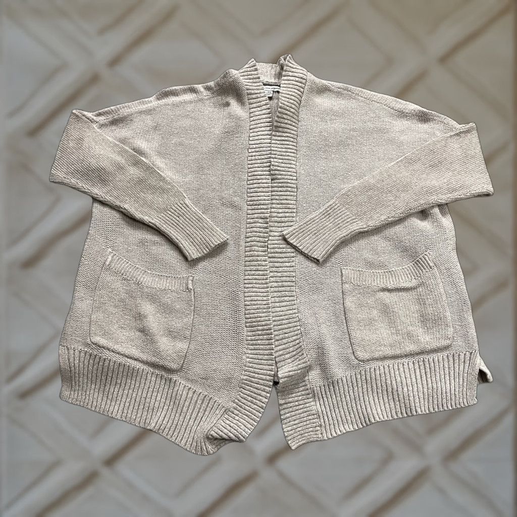 American Eagle Outfitters VINTAGE American Eagle Outfitters Women's Cardigan Sweater Large Beige Knit Long Sleeve Pockets All Seasons Size L / US 10 / IT 46 - 1 Thumbnail