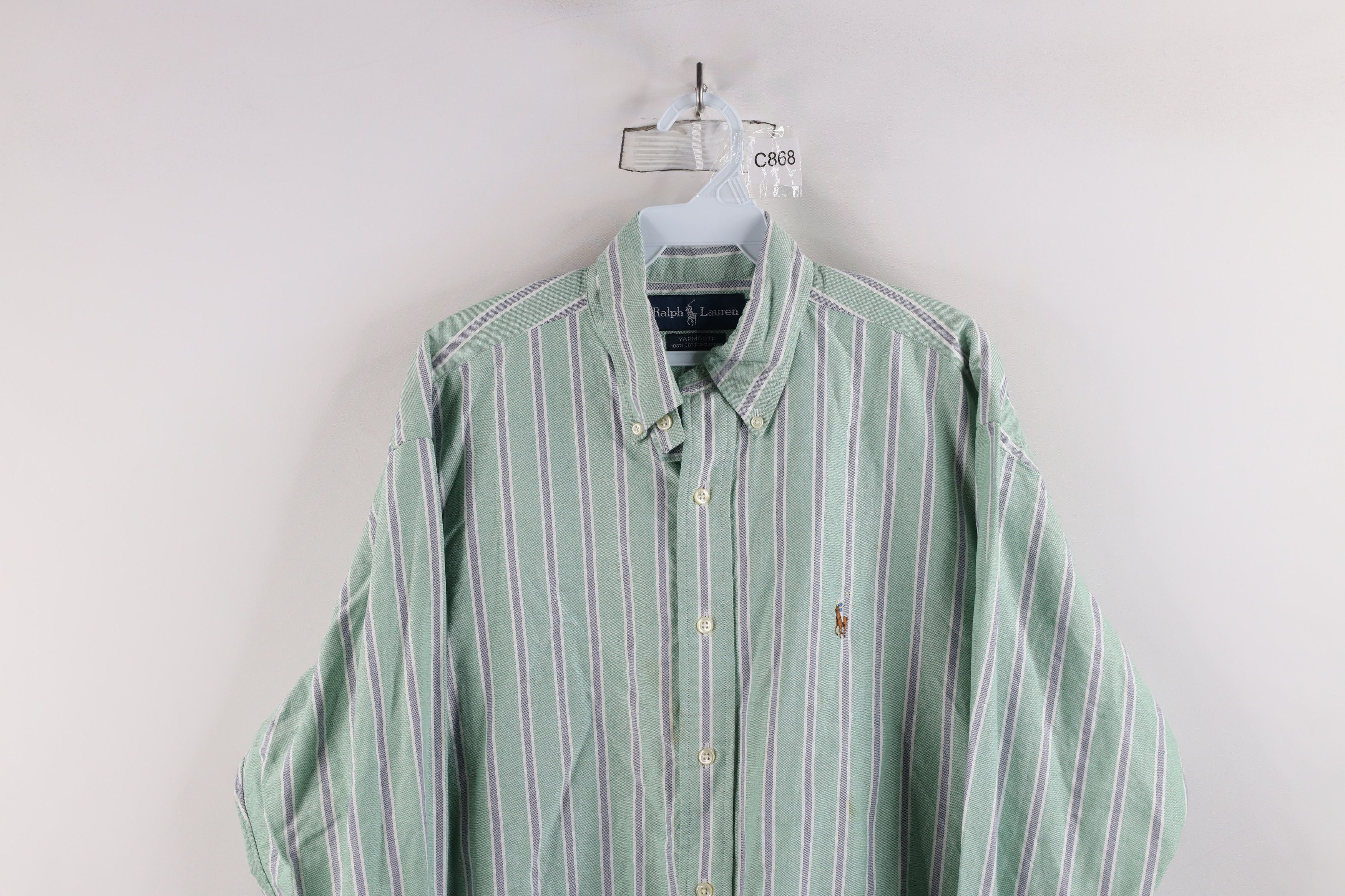 Ralph Lauren × Vintage Vintage 90s Ralph Lauren Yarmouth Oxford Button Shirt Size US M / EU 48-50 / 2 - 2 Thumbnail