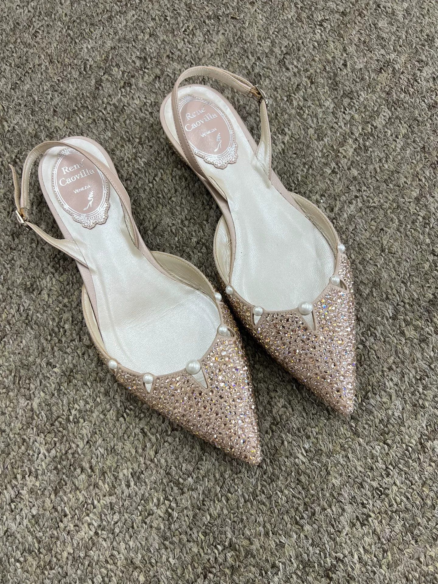 Rene Caovilla Rene Caovilla Crystal Flat Sandals Size US 4 / IT 34 - 1 Thumbnail