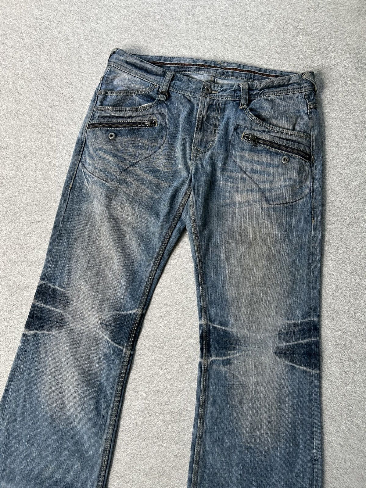 14th Addiction 2000s Nicole Club For Men Flared Denim Pants Size US 34 / EU 50 - 2 Thumbnail
