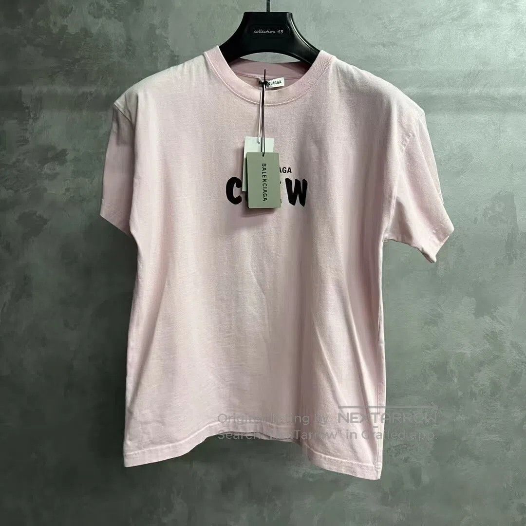 Balenciaga Balenciaga Pink Crew letter-printed short-sleeved T-shirt| Size M / US 6-8 / IT 42-44 - 1 Thumbnail