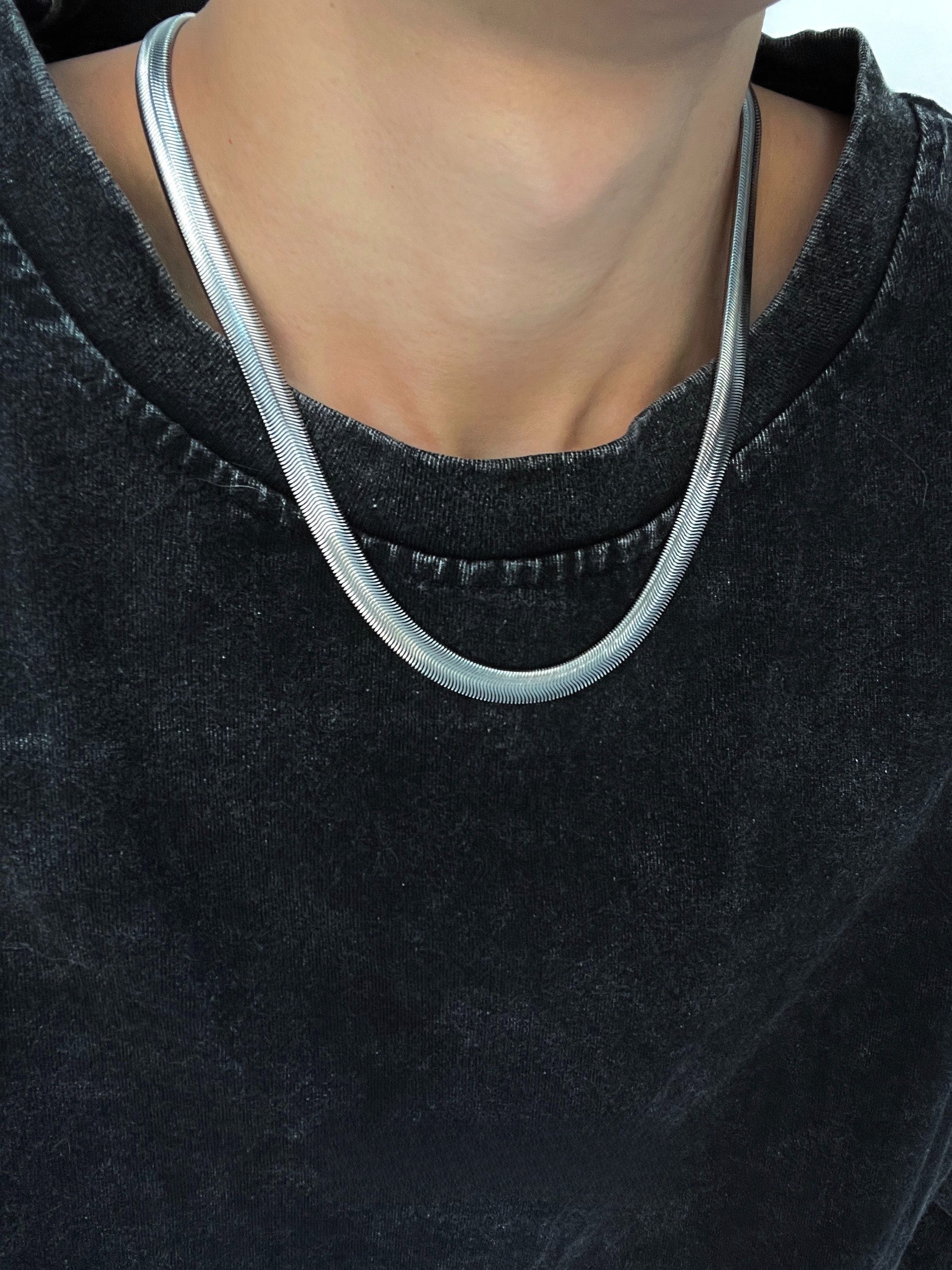 Jewelry × Vintage Hip hop men's snake bone silver titanium necklace Size ONE SIZE - 2 Thumbnail